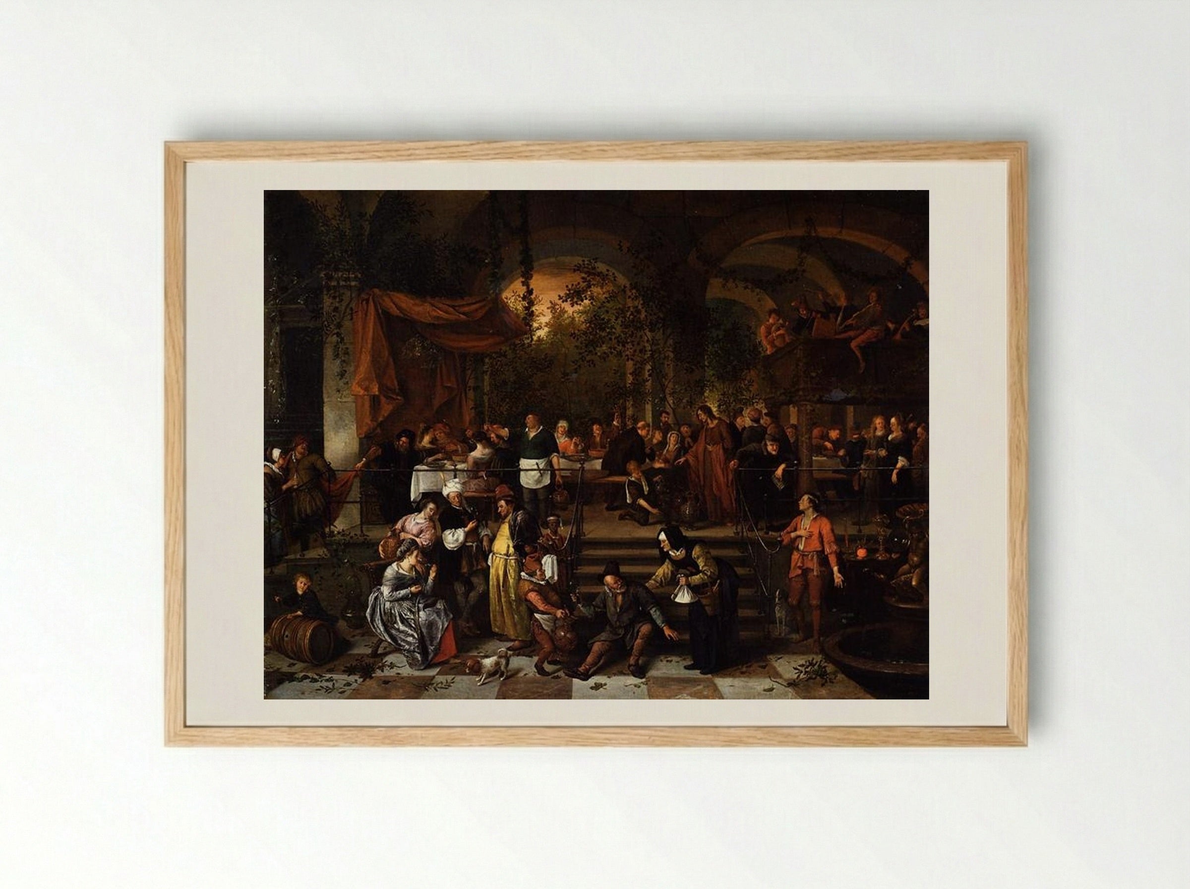 The Wedding Feast at Cana - Jan Steen - Framed Print Wood
