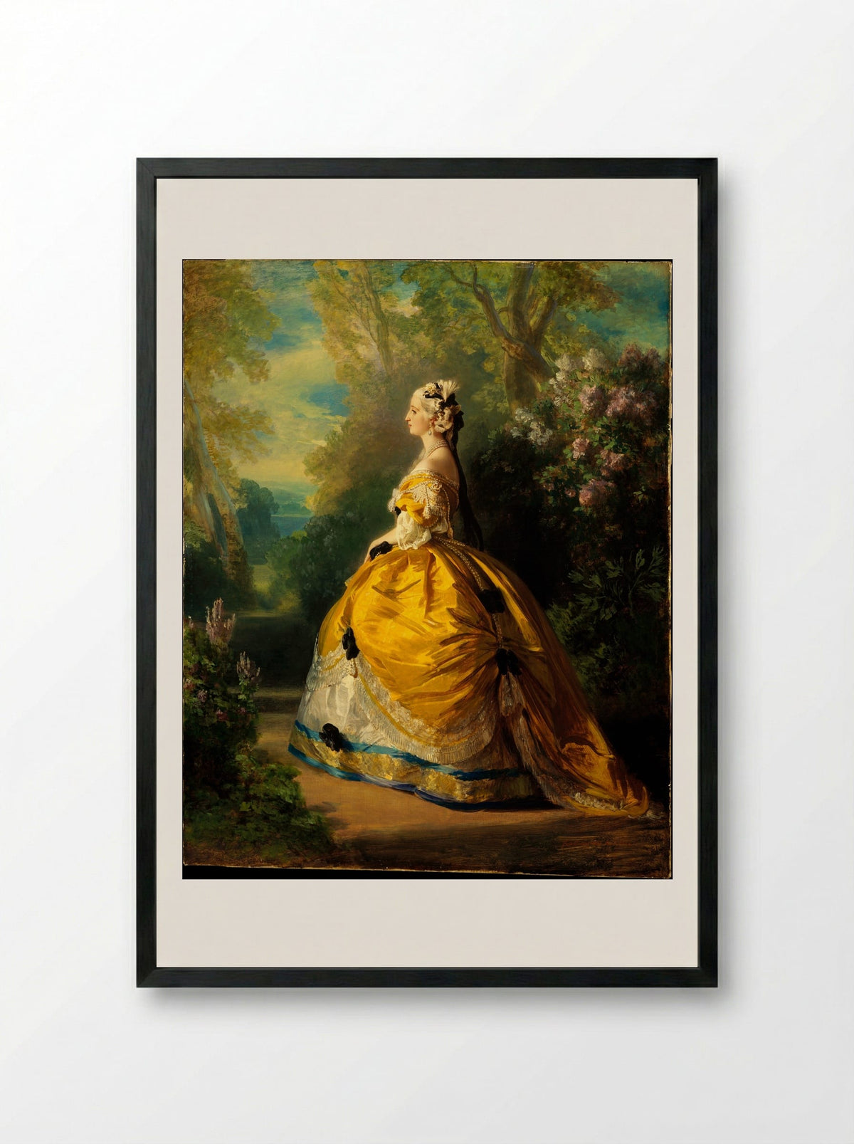 The Empress Eugénie - Franz Xaver Winterhalter - Framed Print Black