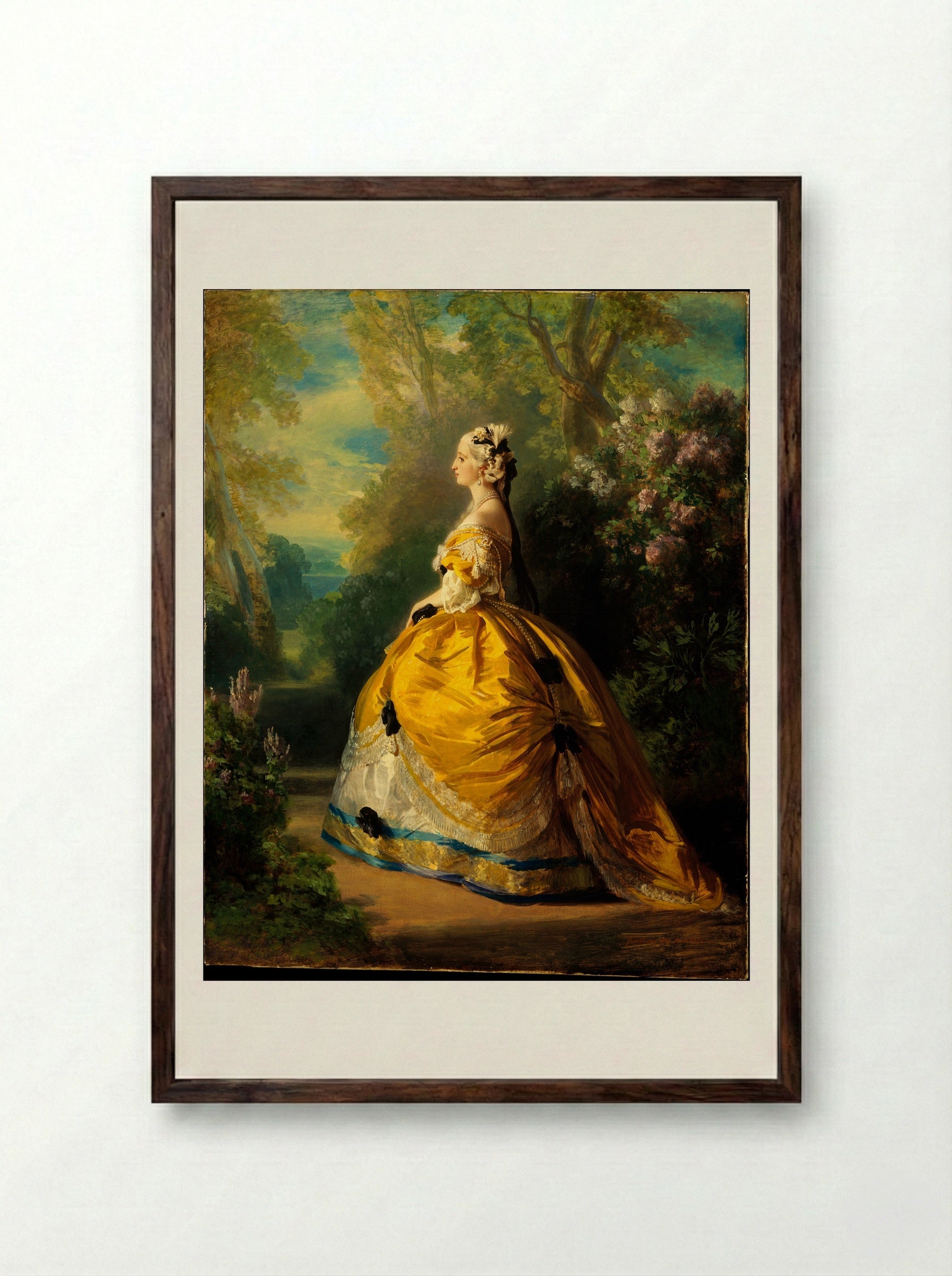 The Empress Eugénie - Franz Xaver Winterhalter - Framed Print Dark Wood