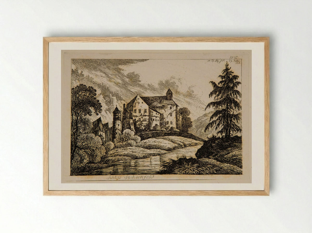 Schloss Sachsenfeld - Johann Philipp Wilhelm Lenz - Framed Print Wood