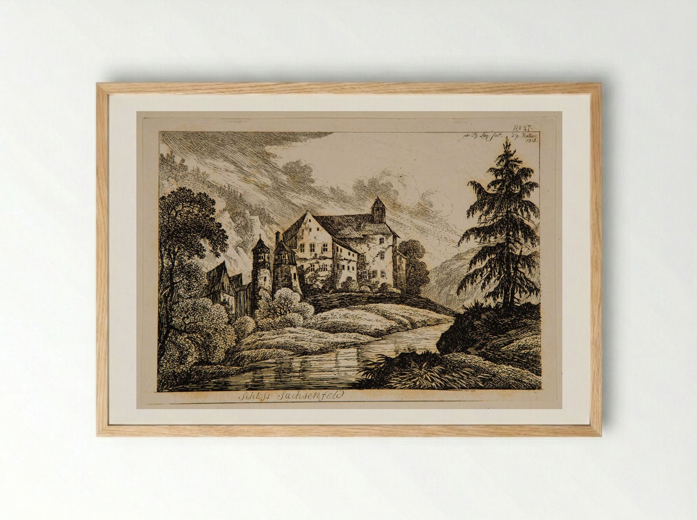 Schloss Sachsenfeld - Johann Philipp Wilhelm Lenz - Framed Print Wood