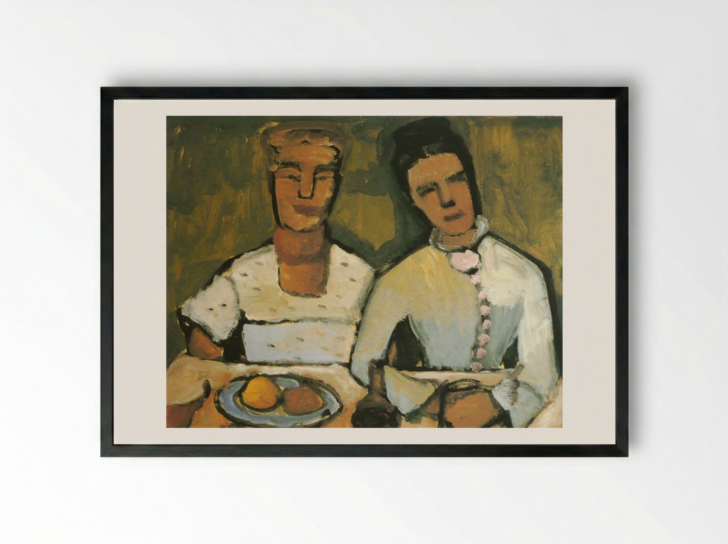 Lee and his sister Hoetger - Paula Modersohn-Becker - Framed Print Black