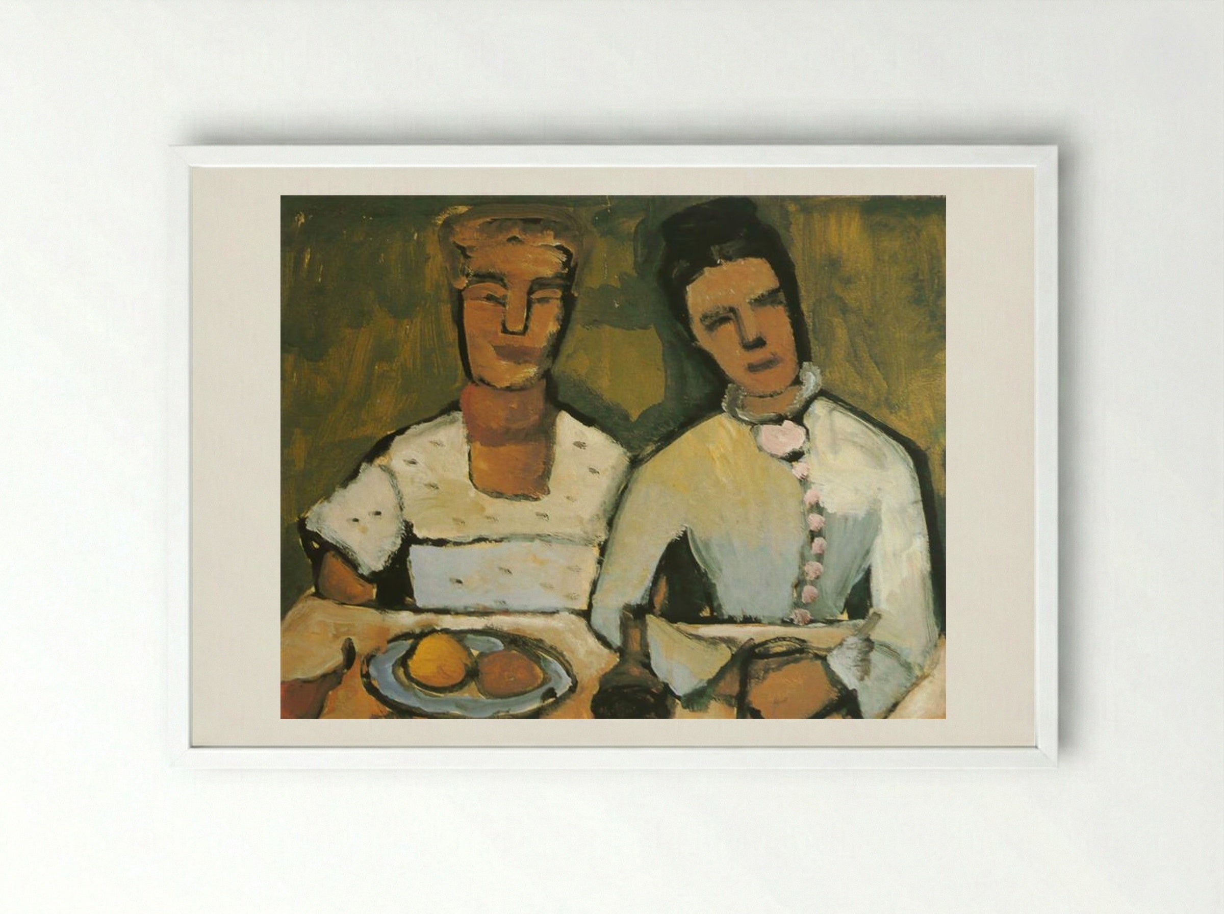 Lee and his sister Hoetger - Paula Modersohn-Becker - Framed Print White