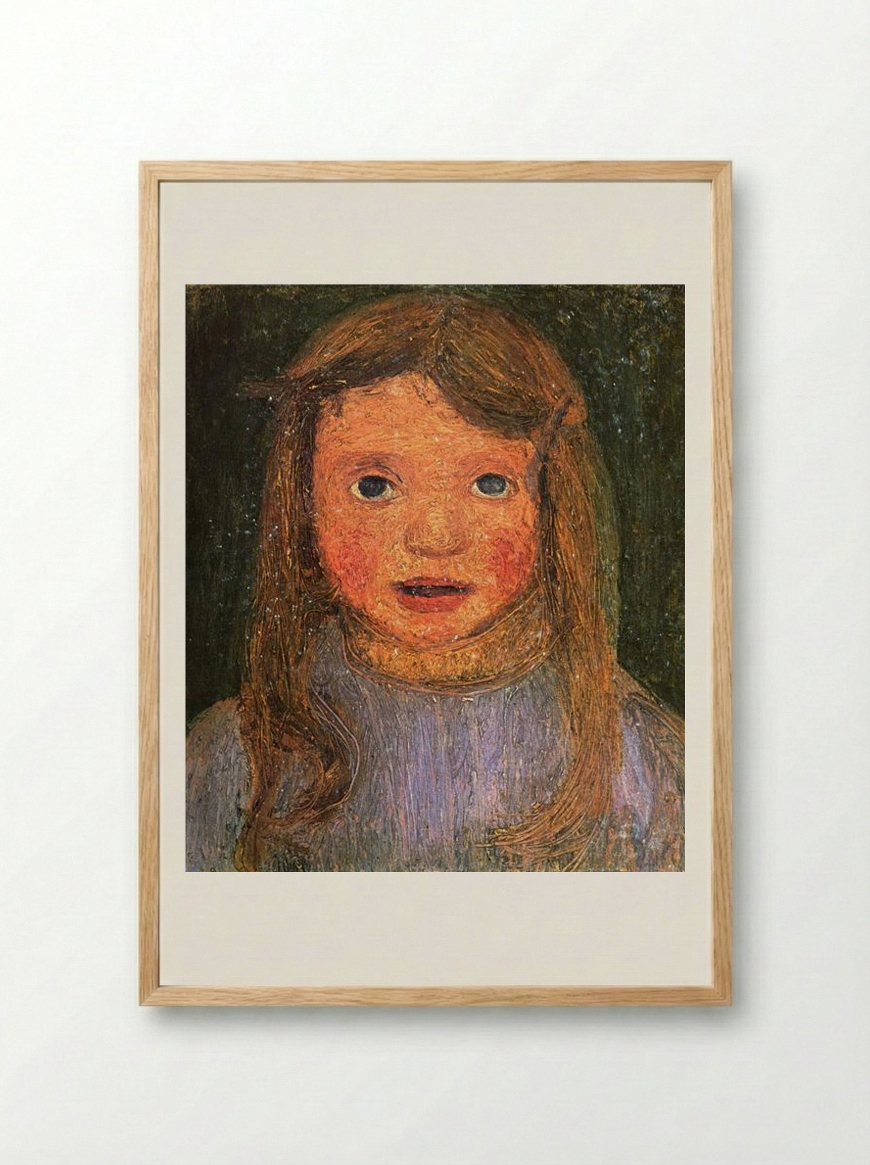 Head of a little girl (Elsbeth) - Paula Modersohn-Becker - Framed Print Wood