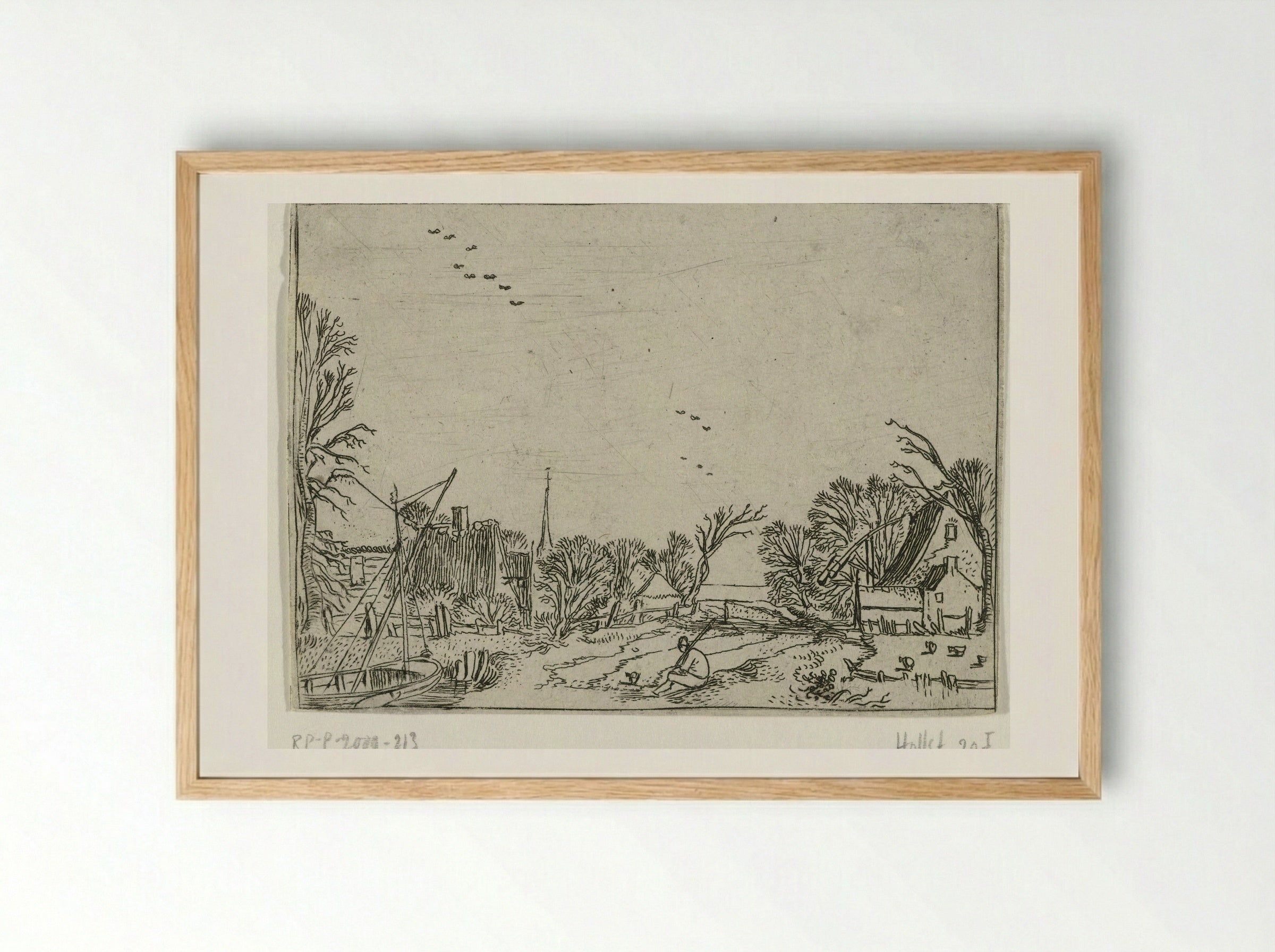 Het dorp (The Village) - Esaias van de Velde - Framed Print Wood
