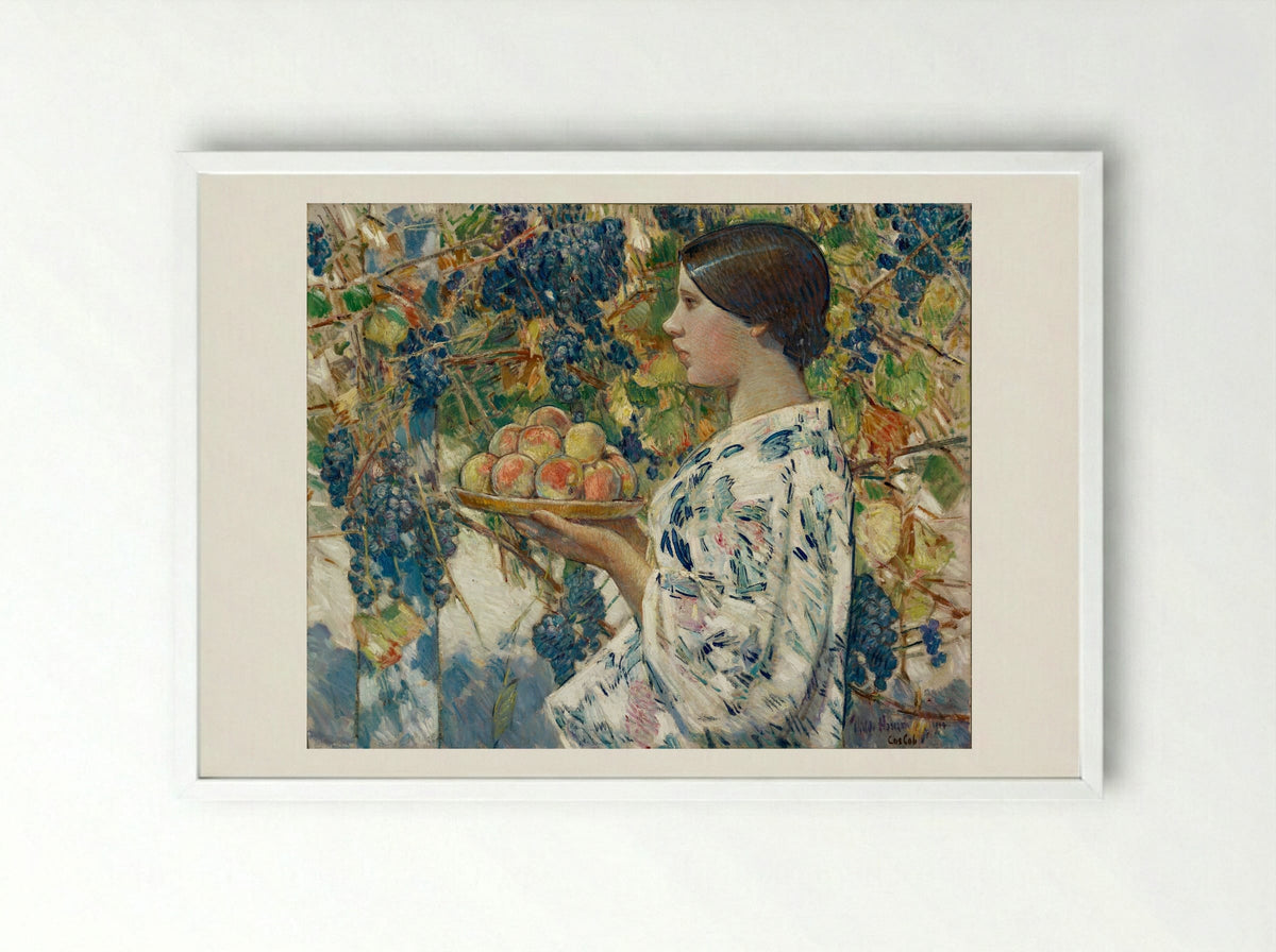 West Indian Girl - Childe Hassam - Framed Print White