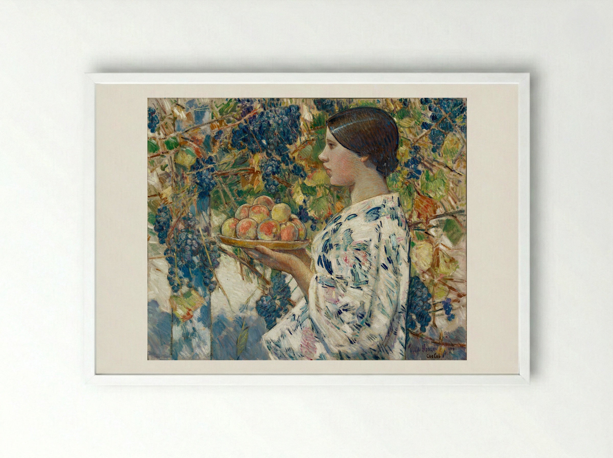 West Indian Girl - Childe Hassam - Framed Print White