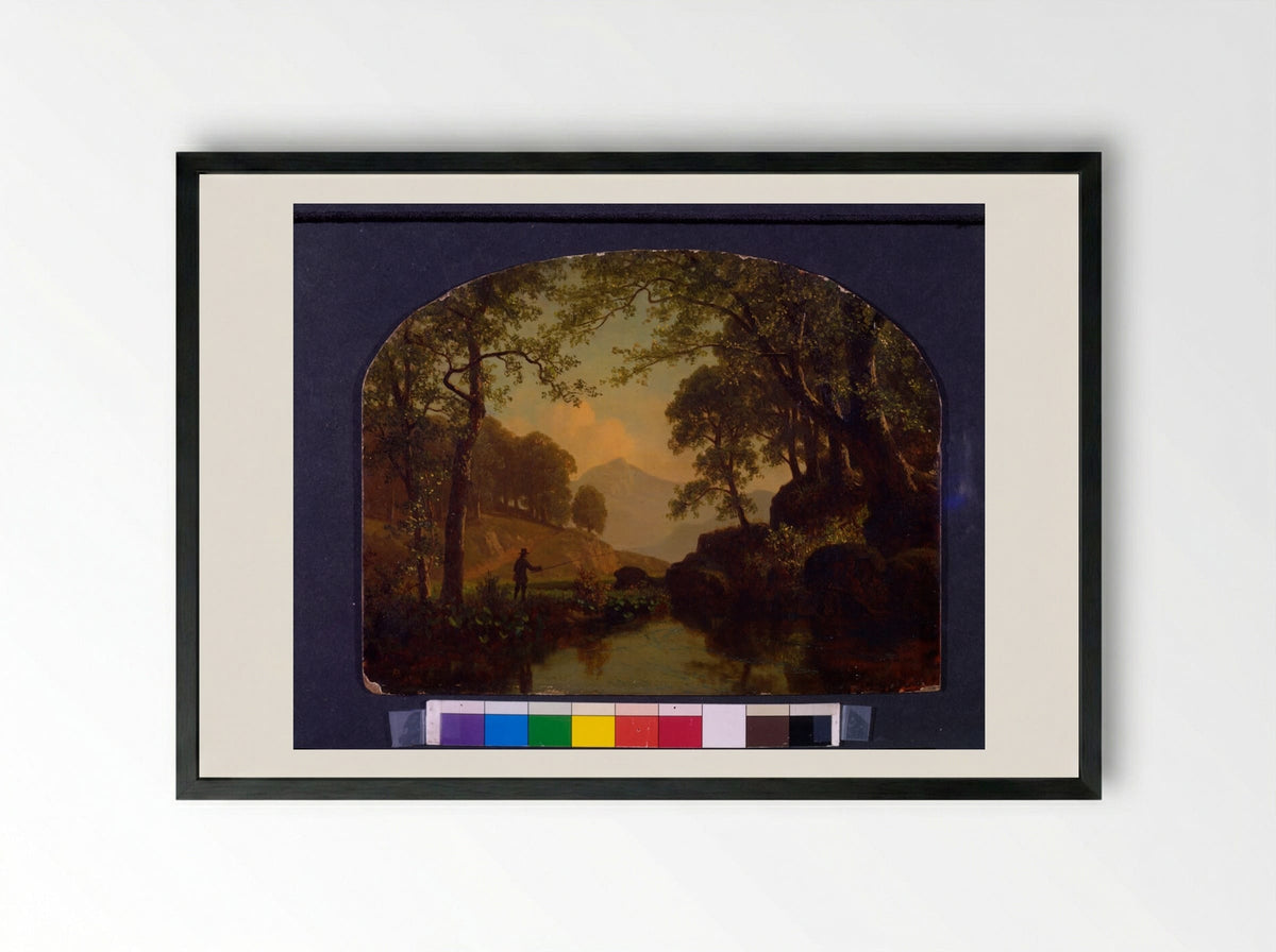 The Trout Brook - Albert Bierstadt - Framed Print Black