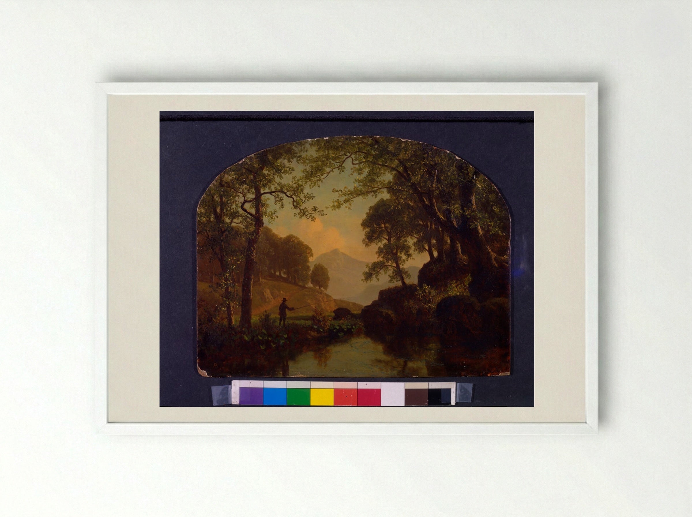 The Trout Brook - Albert Bierstadt - Framed Print White