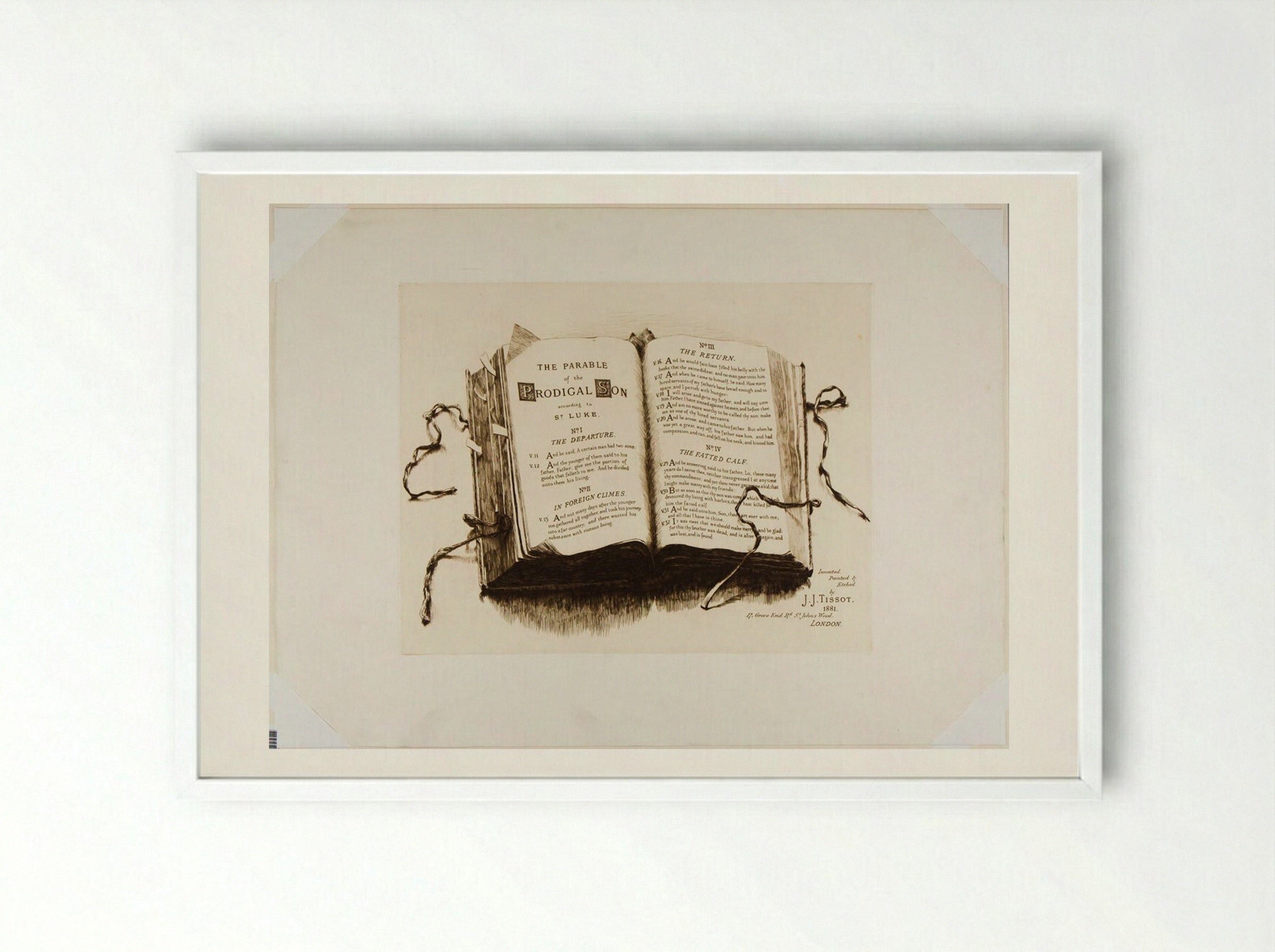 Titlepage from The Parable of the Prodigal Son - James Tissot - Framed Print White