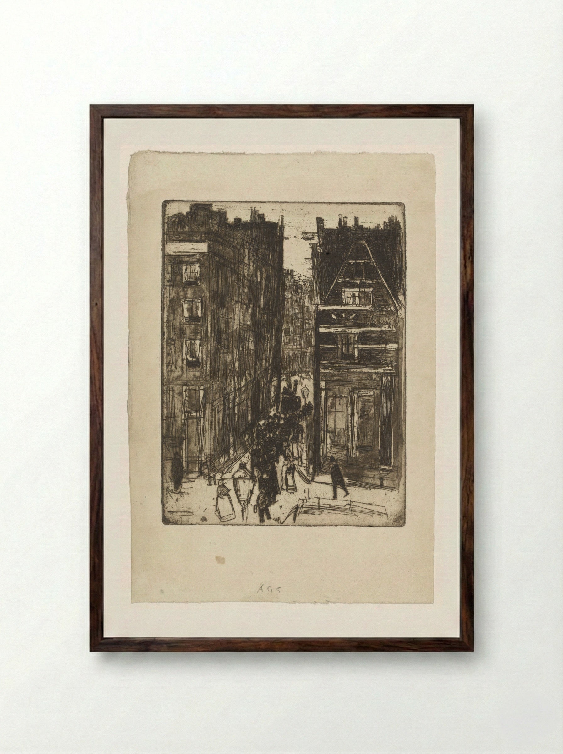 Gasthuismolensteeg in Amsterdam - Isaac Israels - Framed Print Dark Wood