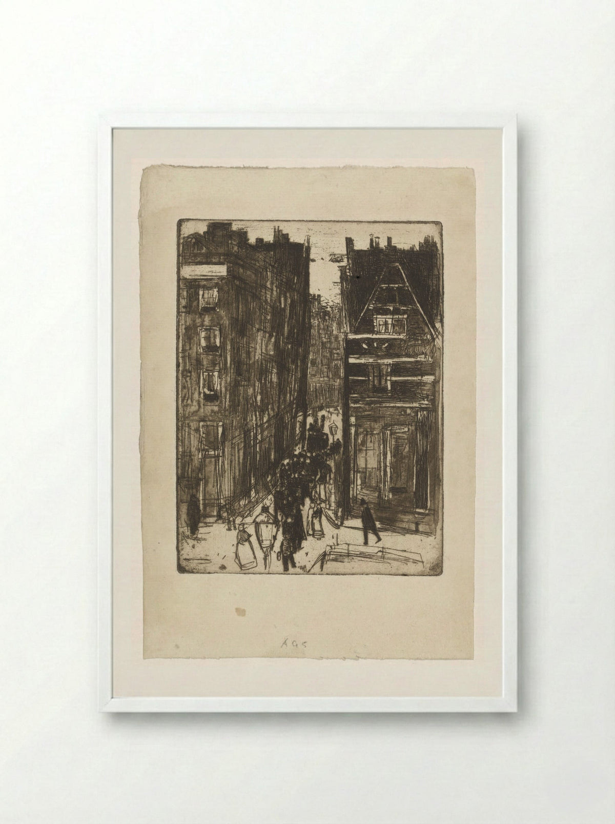 Gasthuismolensteeg in Amsterdam - Isaac Israels - Framed Print White
