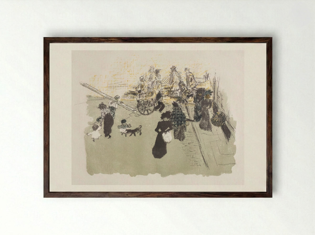 Street Corner - Pierre Bonnard - Framed Print Dark Wood