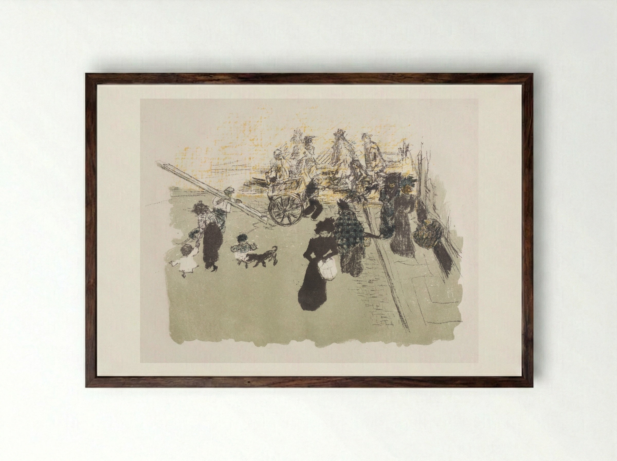 Street Corner - Pierre Bonnard - Framed Print Dark Wood