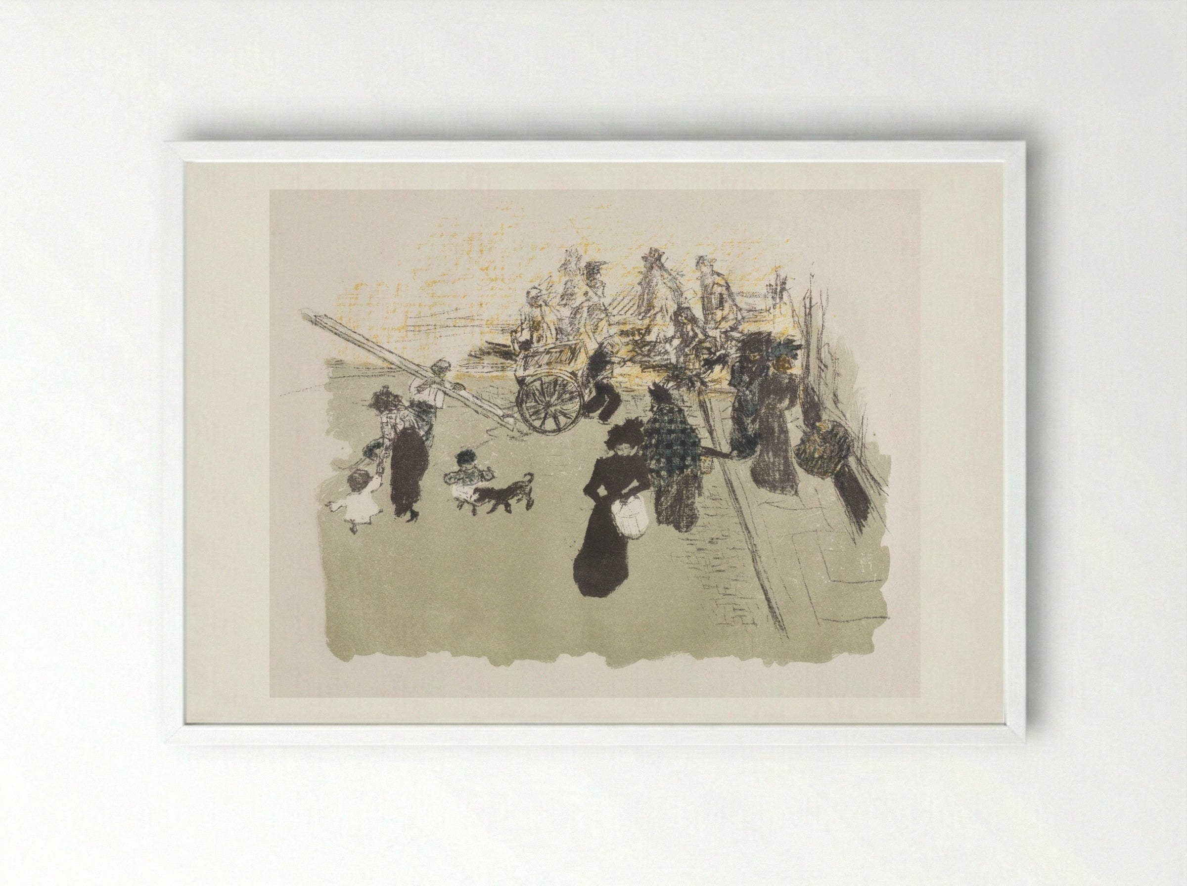 Street Corner - Pierre Bonnard - Framed Print White
