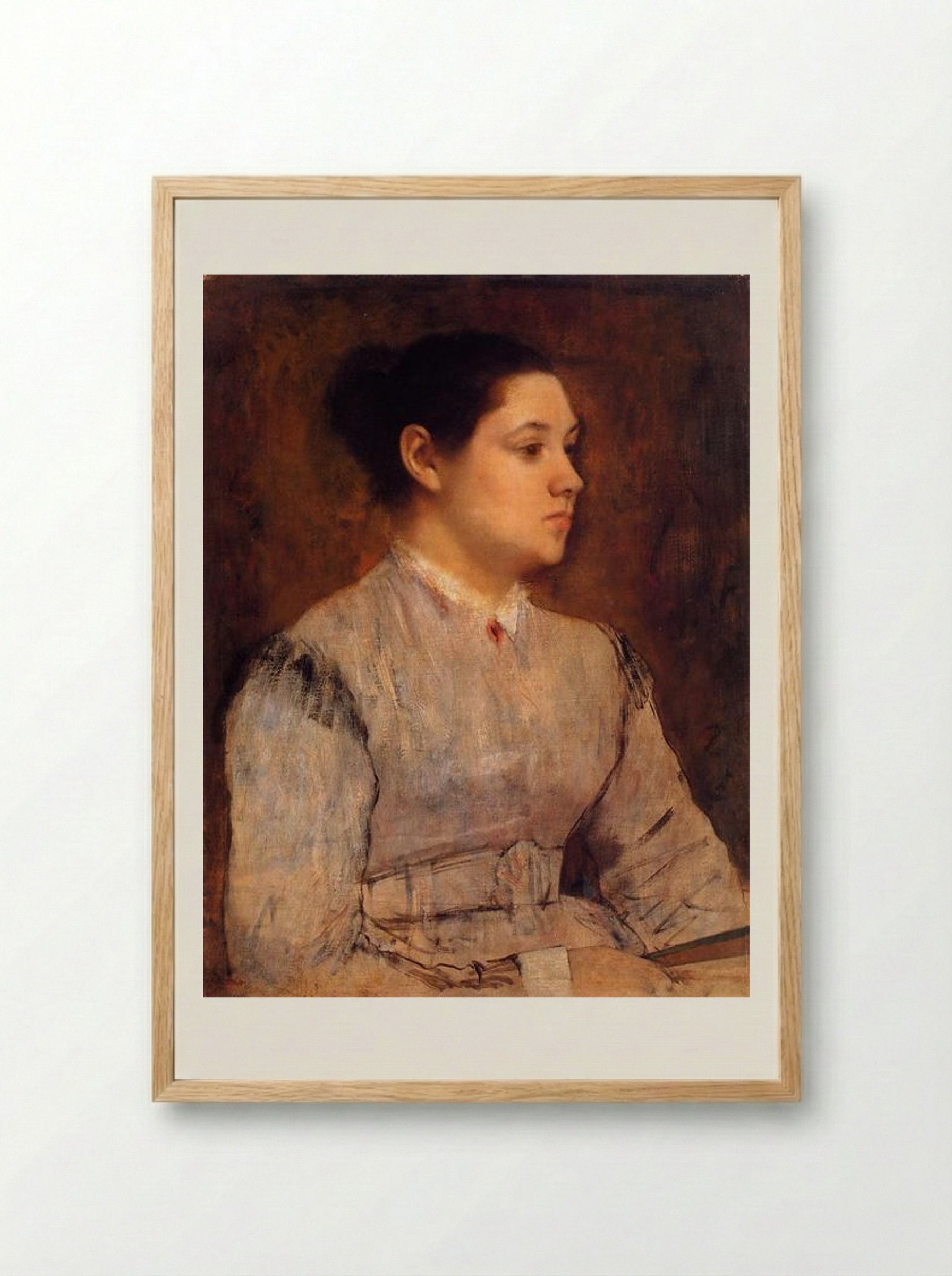 Portrait of a Young Woman - Edgar Degas - Framed Print Wood