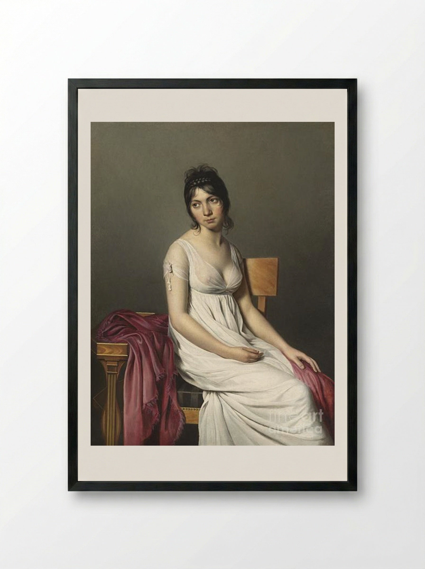 Portrait of a Young Woman - Jacques-Louis David - Framed Print Black