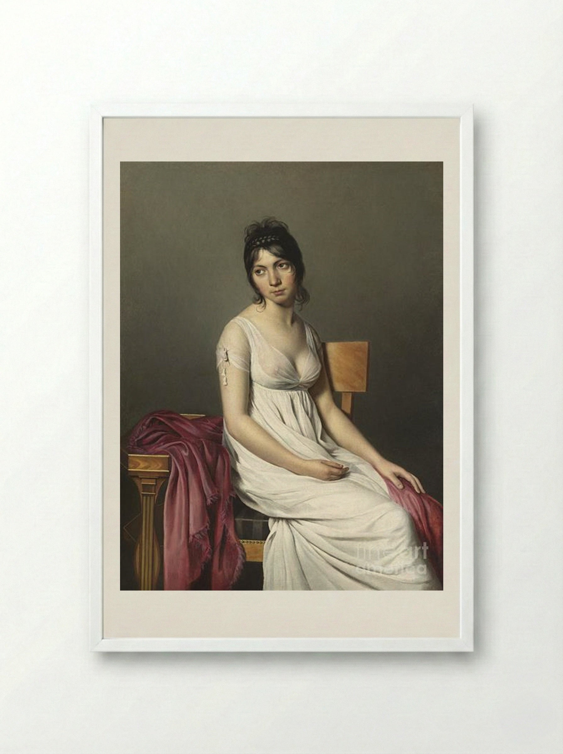 Portrait of a Young Woman - Jacques-Louis David - Framed Print White
