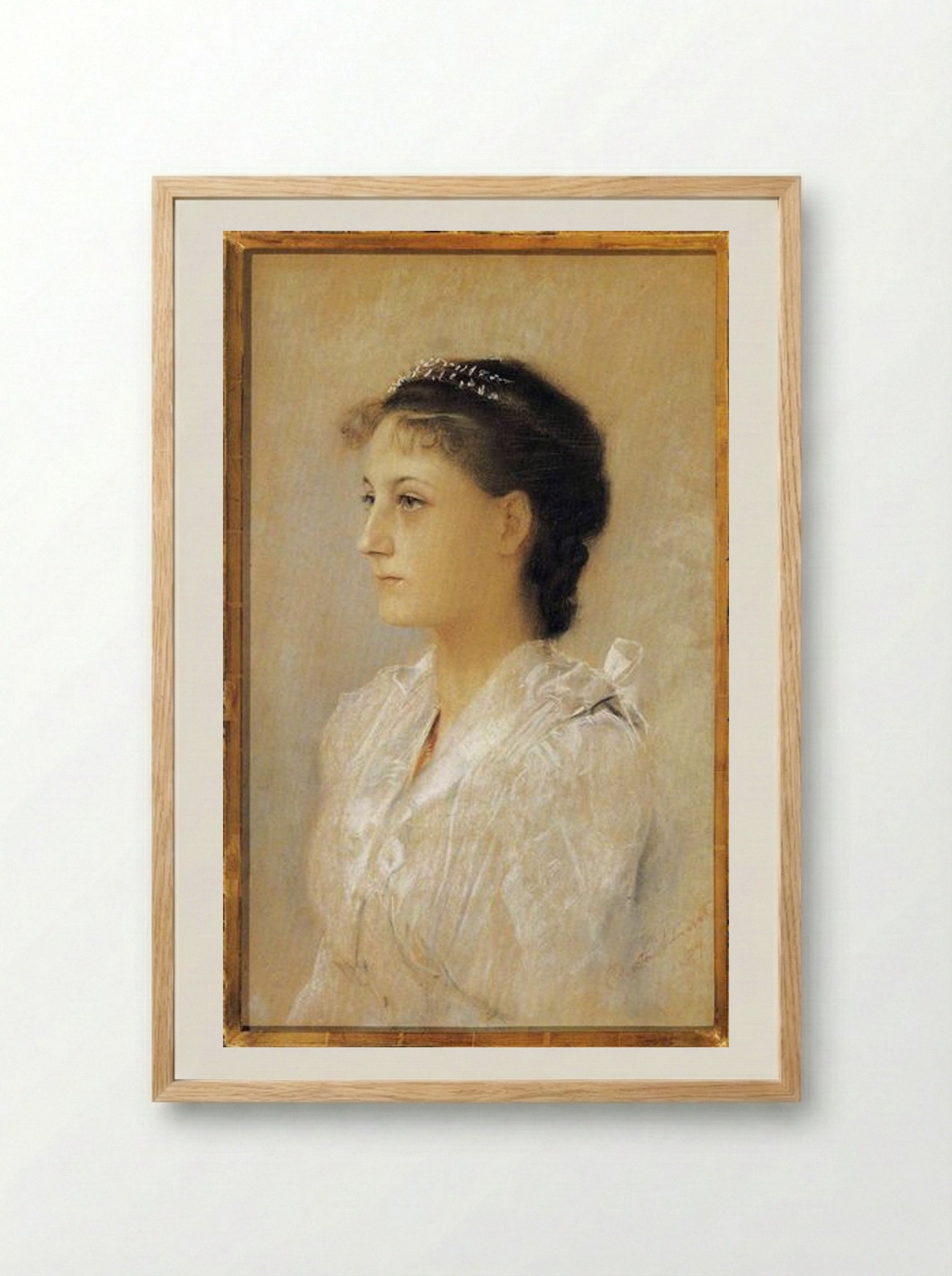 Emilie Flöge, Aged 17 - Gustav Klimt - Framed Print Wood
