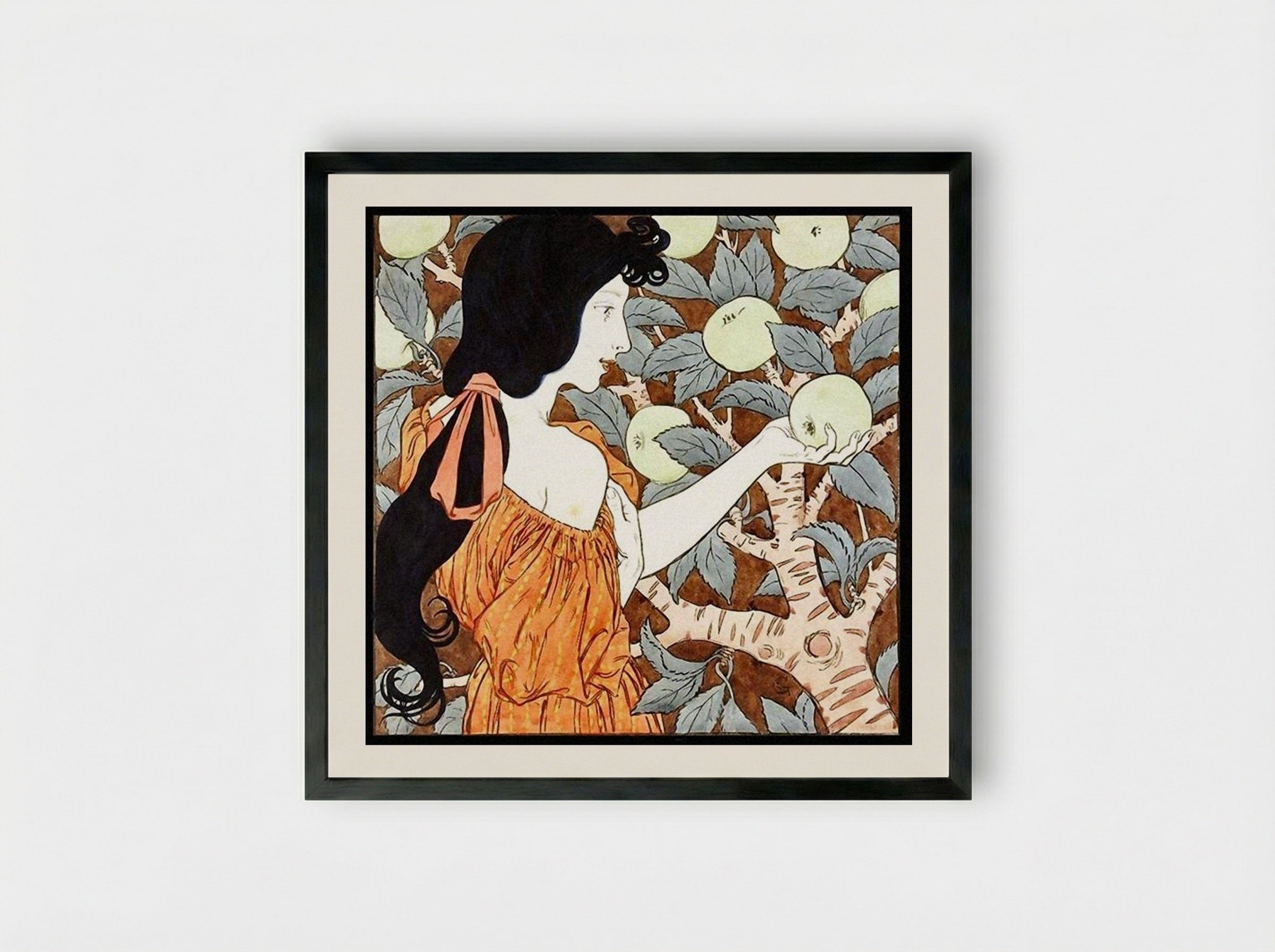 Tentation - Eugène Grasset - Framed Print Black