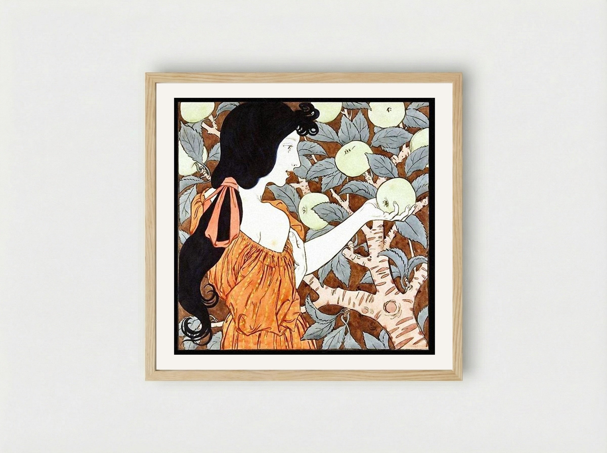 Tentation - Eugène Grasset - Framed Print Wood