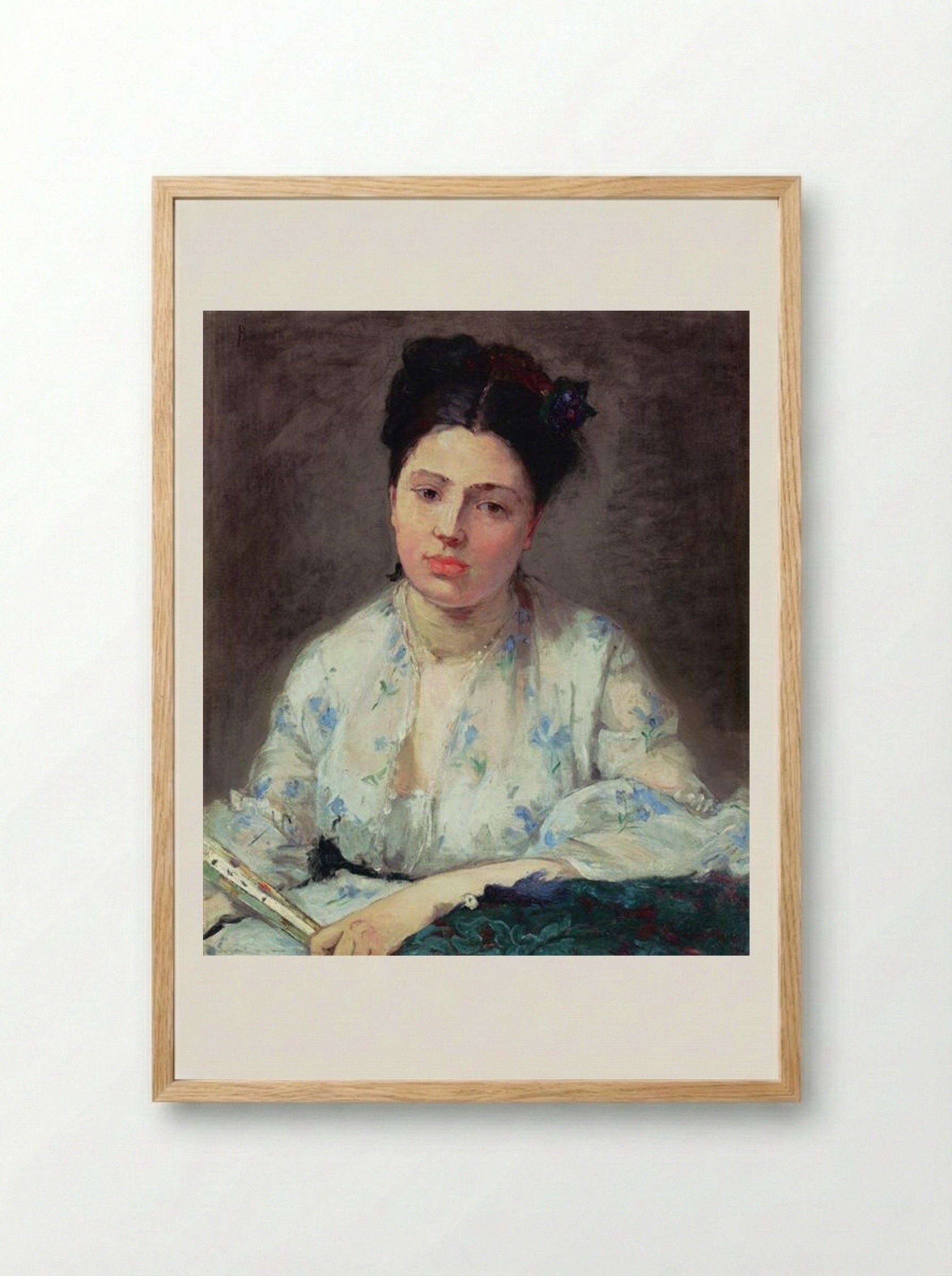 Young Woman Leaning - Berthe Morisot - Framed Print Wood