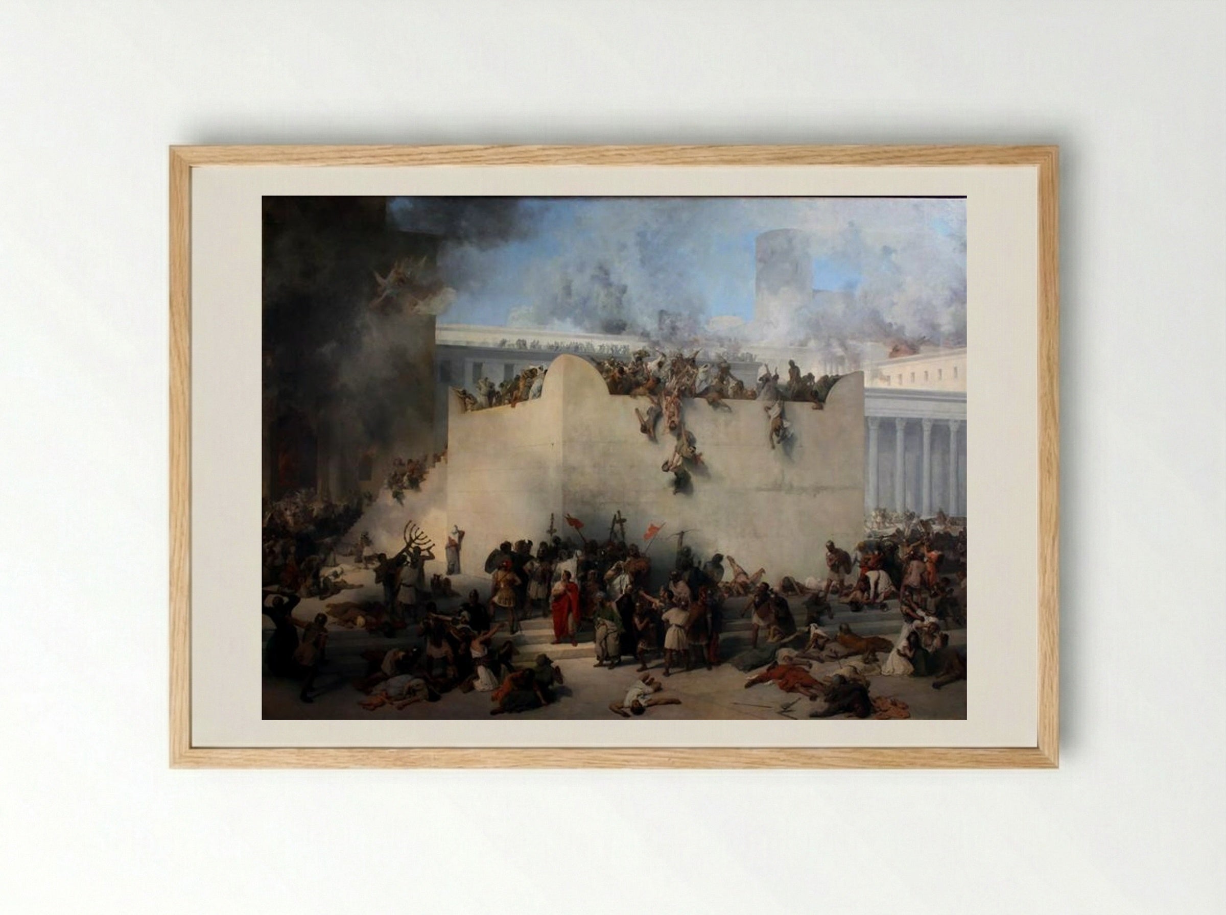 Destruction of the Temple of Jerusalem - Francesco Hayez - Framed Print Wood