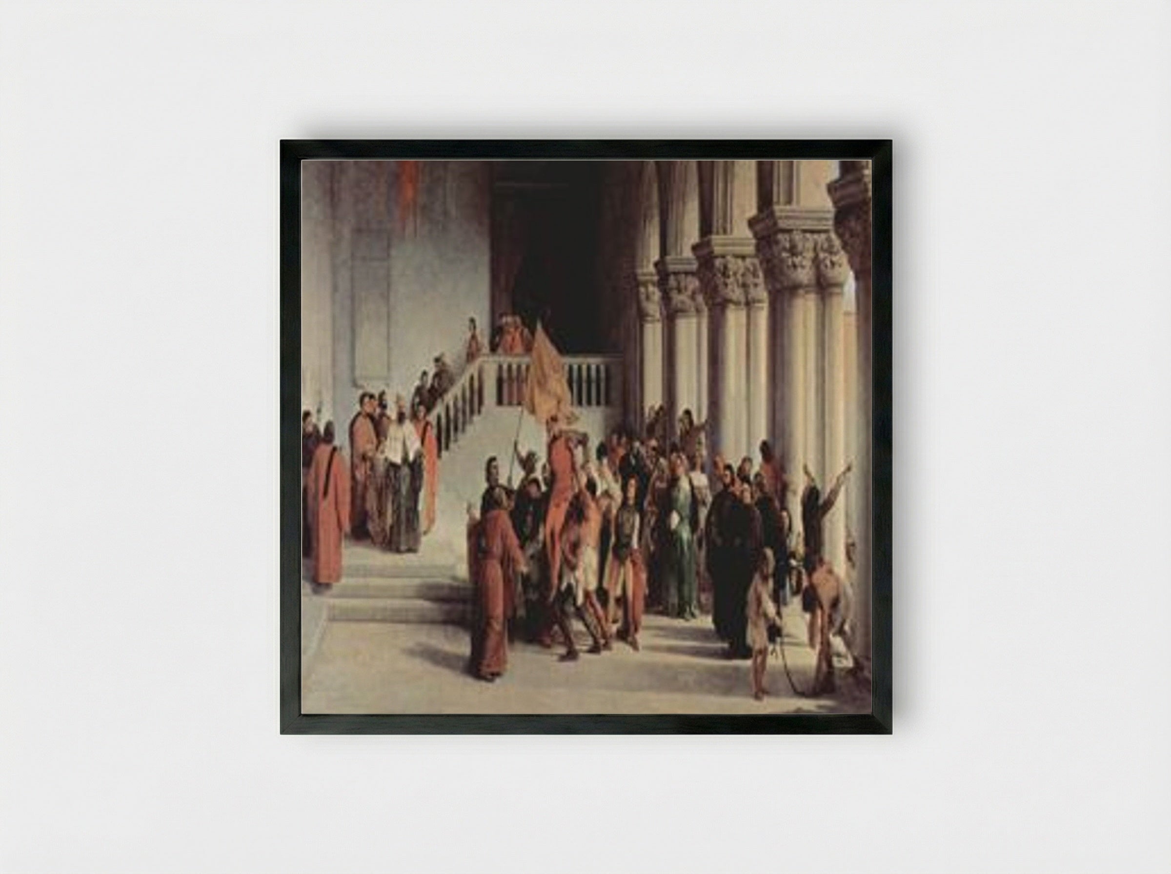 The Liberation of Vettor Pisani - Francesco Hayez - Framed Print Black