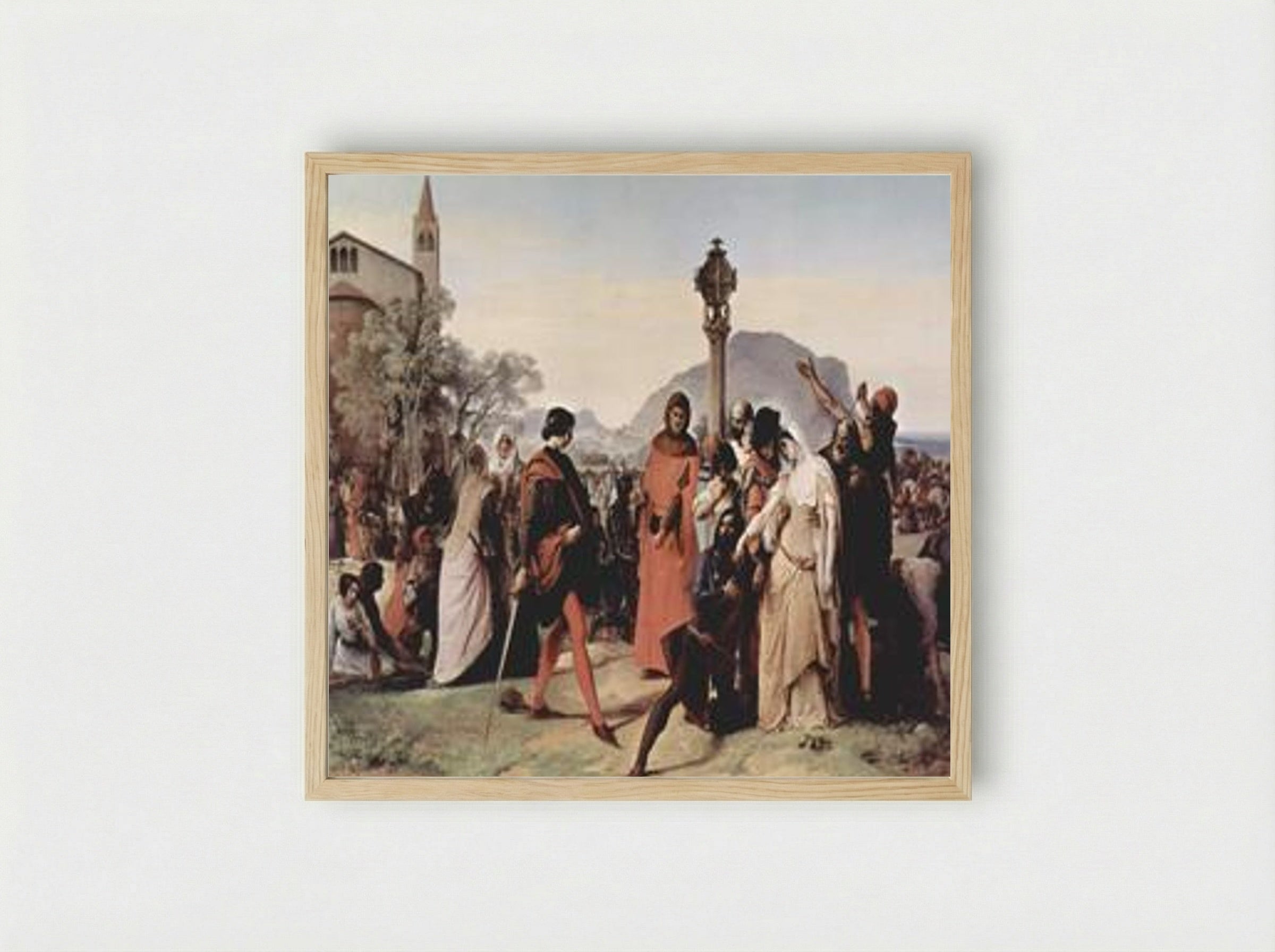 The Sicilian Vespers - Francesco Hayez - Framed Print Wood