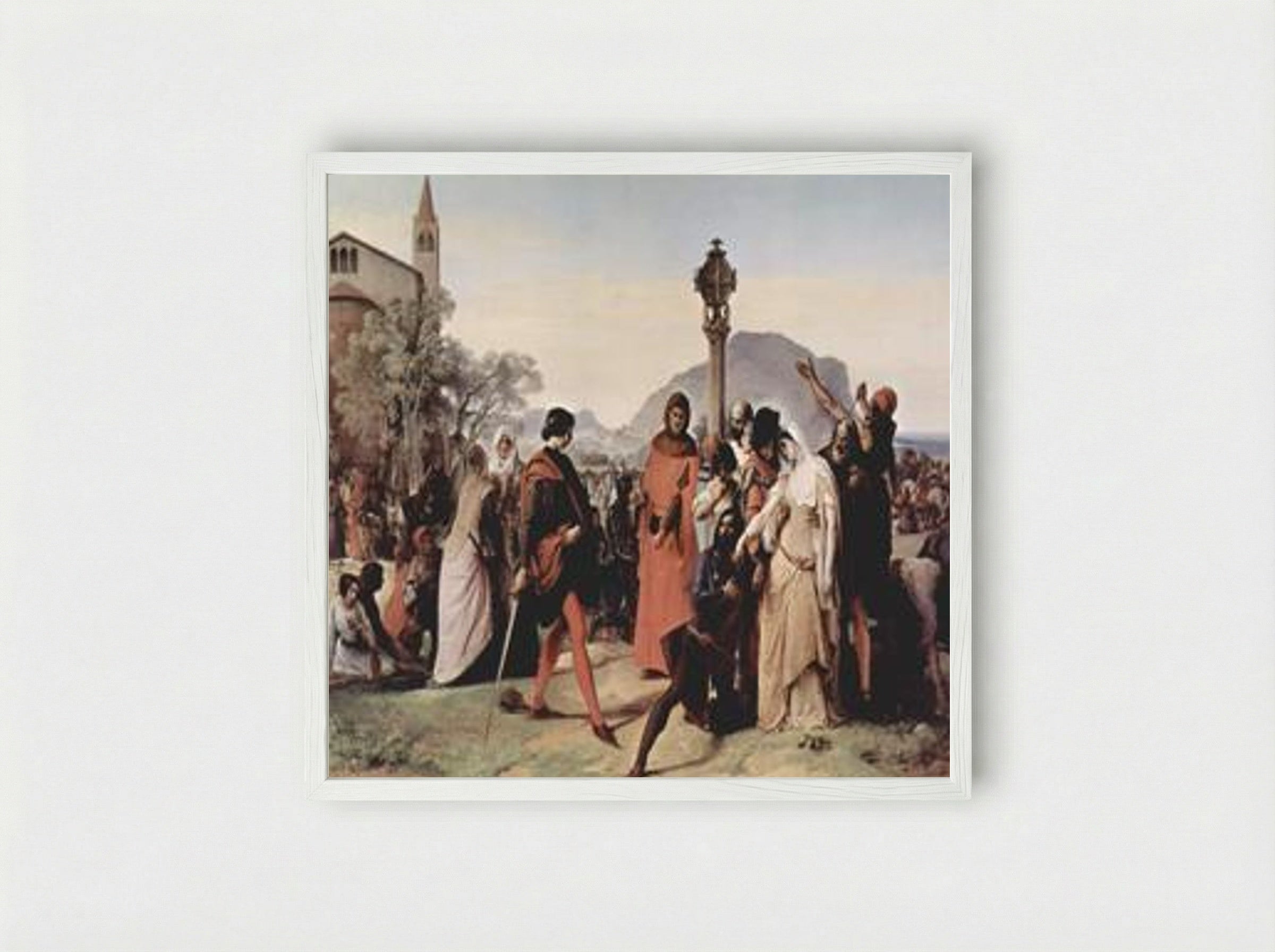 The Sicilian Vespers - Francesco Hayez - Framed Print White