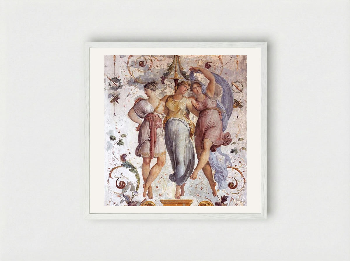 The Three Graces - Francesco Hayez - Framed Print White
