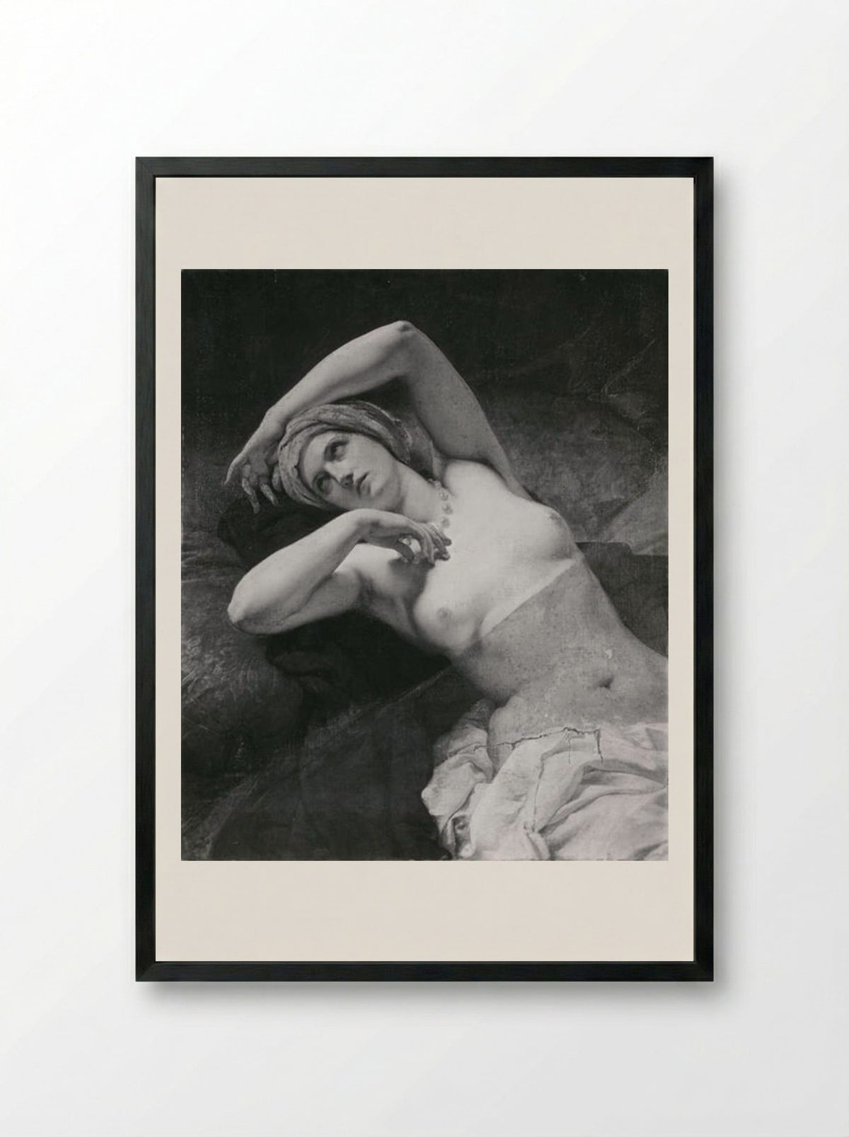 Odalisque - Francesco Hayez - Framed Print Black