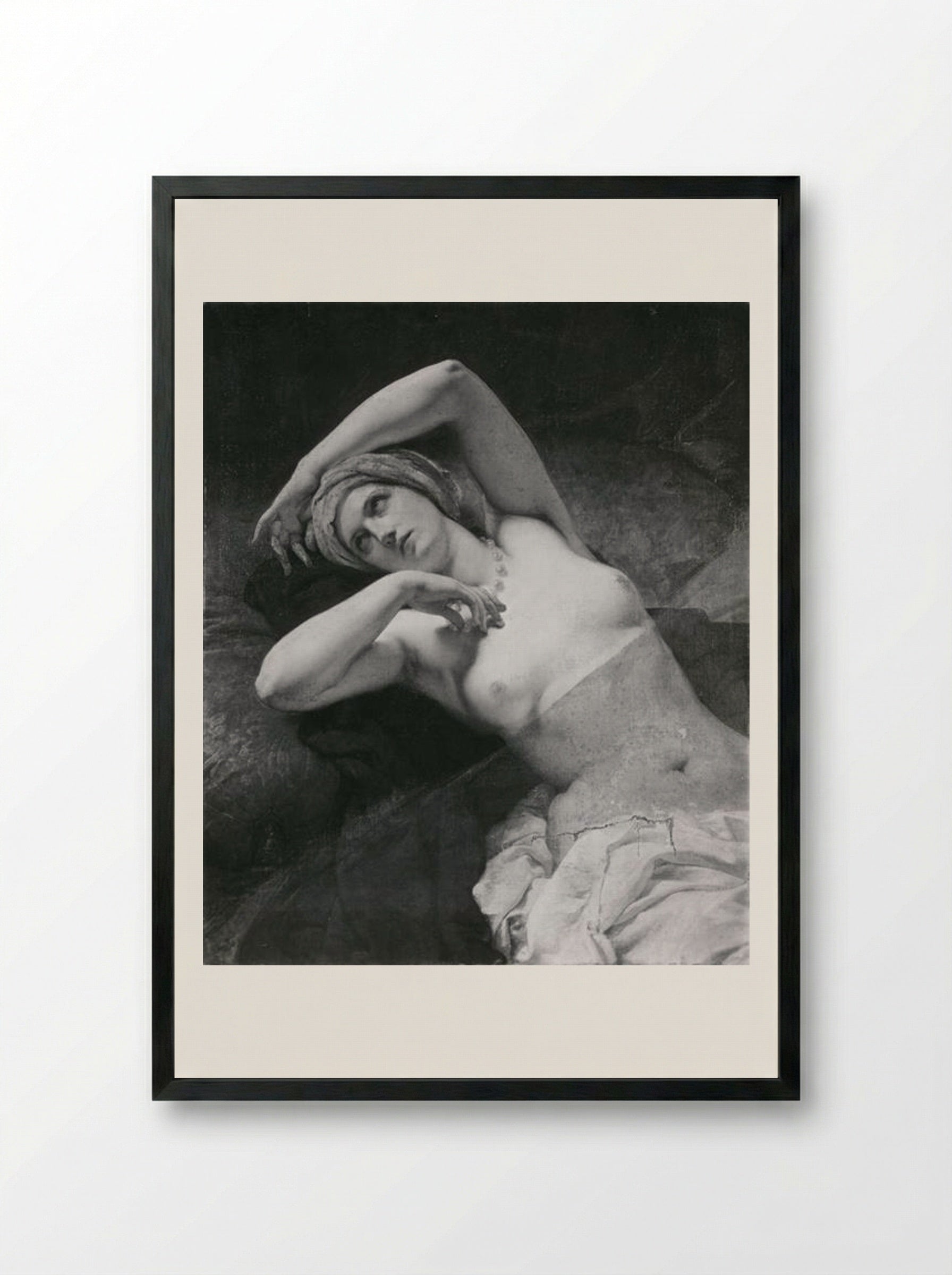 Odalisque - Francesco Hayez - Framed Print Black