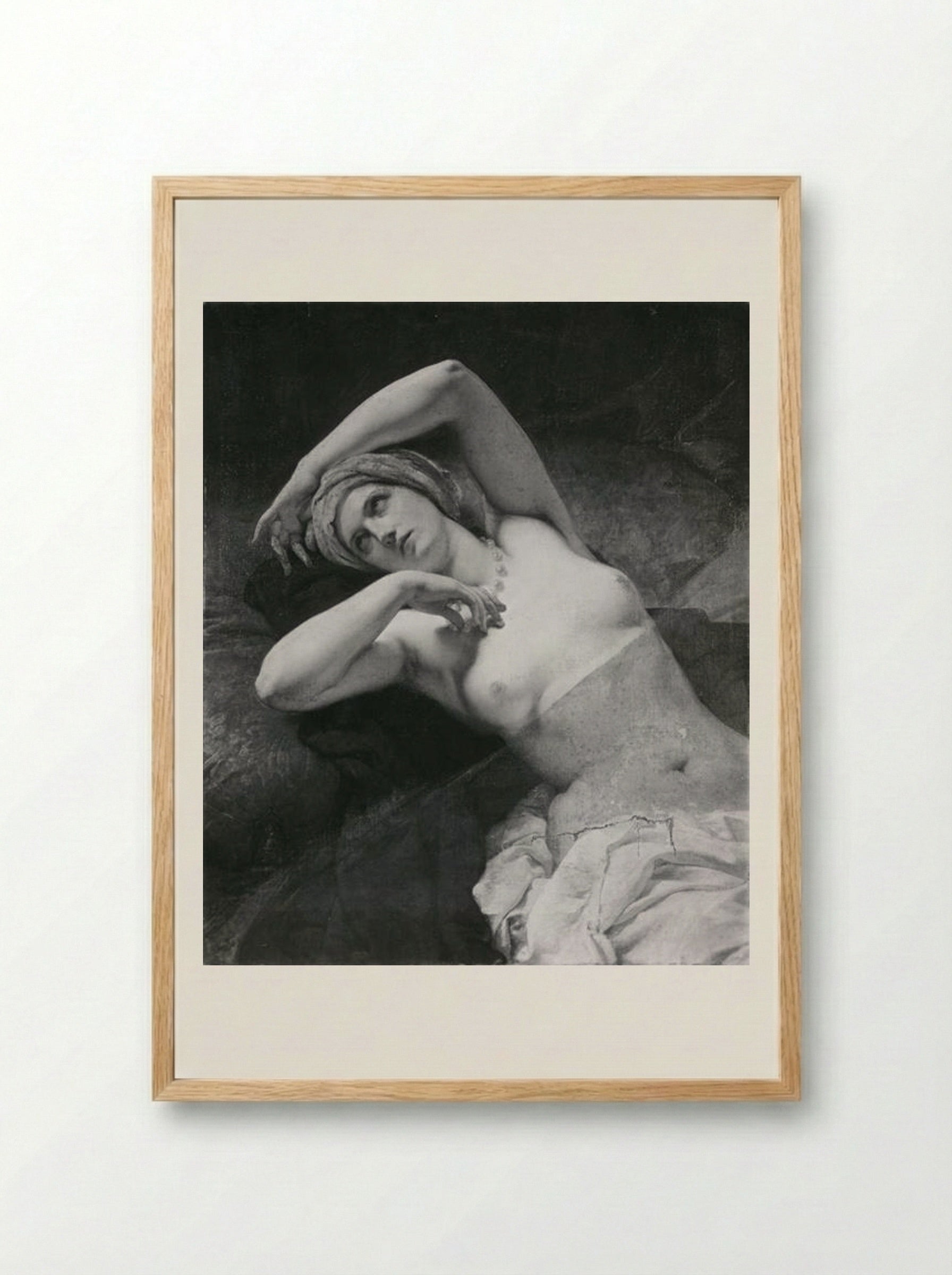 Odalisque - Francesco Hayez - Framed Print Wood