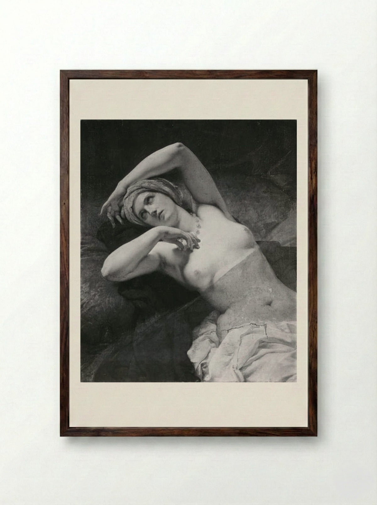Odalisque - Francesco Hayez - Framed Print Dark Wood