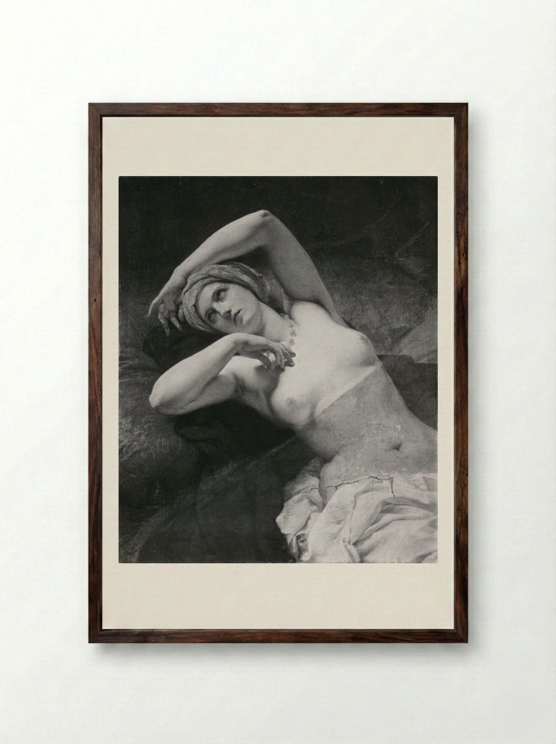 Odalisque - Francesco Hayez - Framed Print Dark Wood