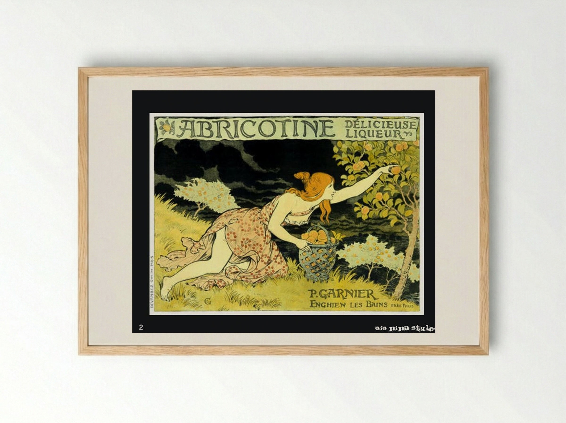Abricotine - Eugène Grasset - Framed Print Wood