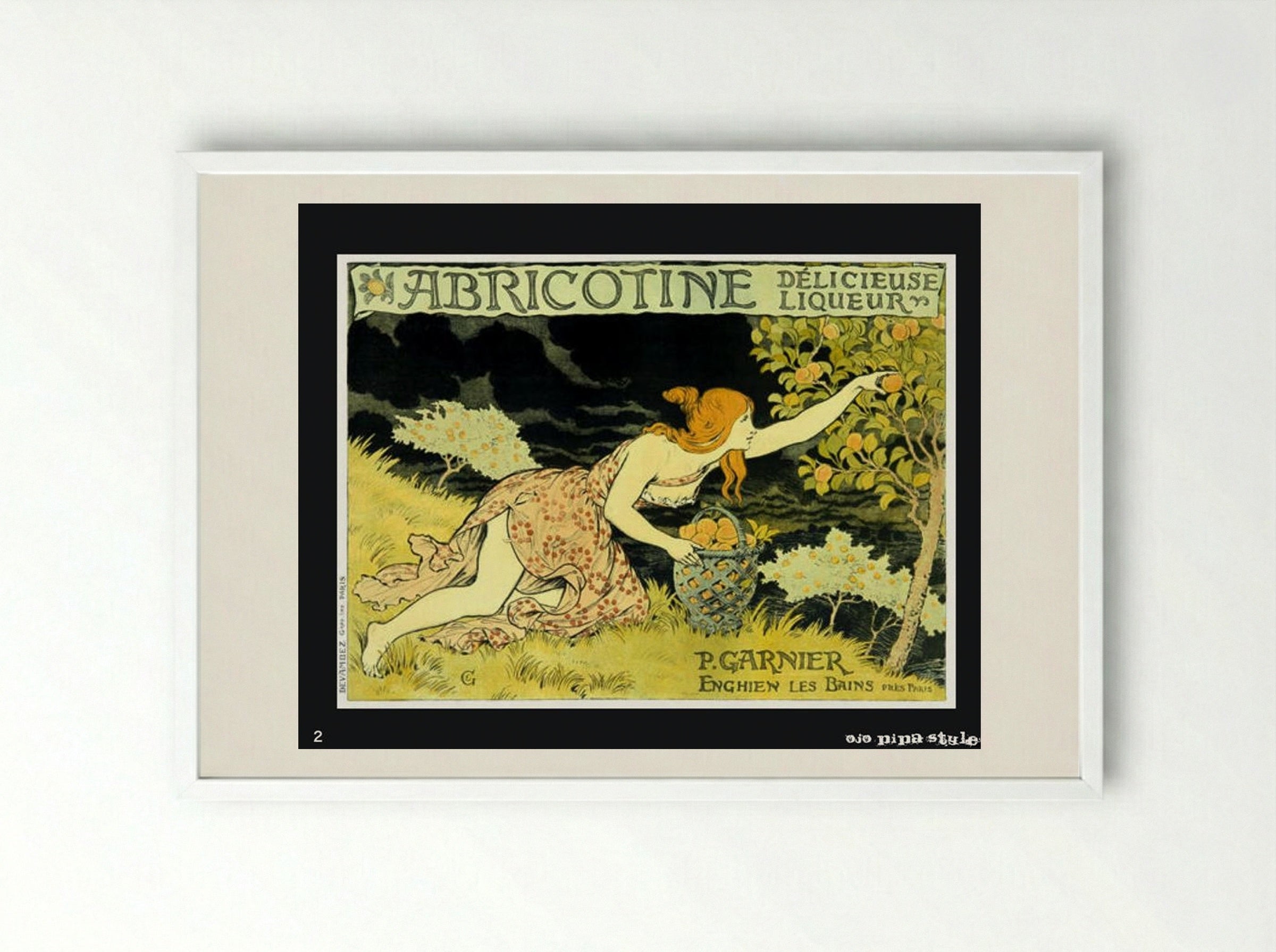 Abricotine - Eugène Grasset - Framed Print White