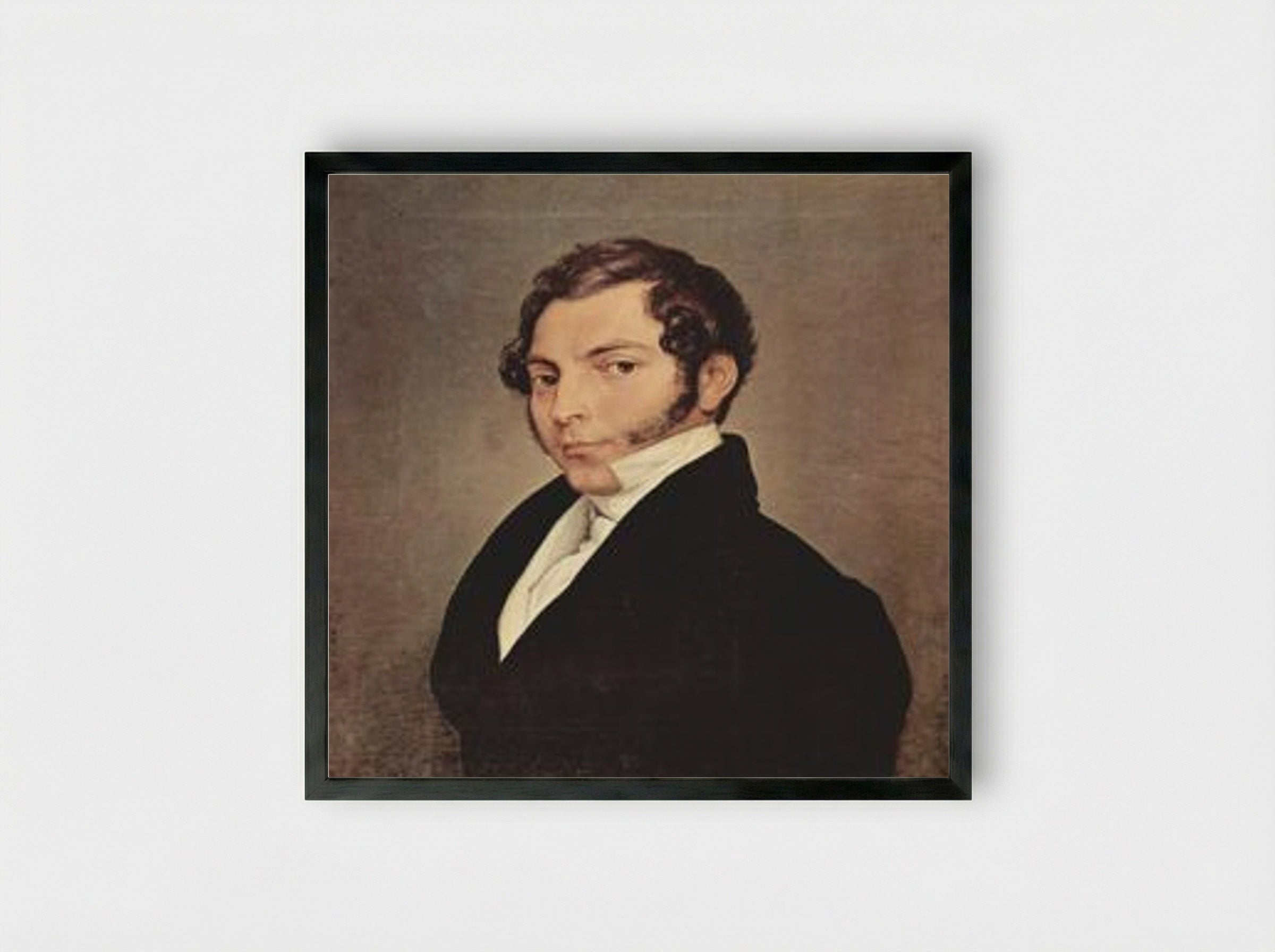 Portrait of Conte Ninni - Francesco Hayez - Framed Print Black