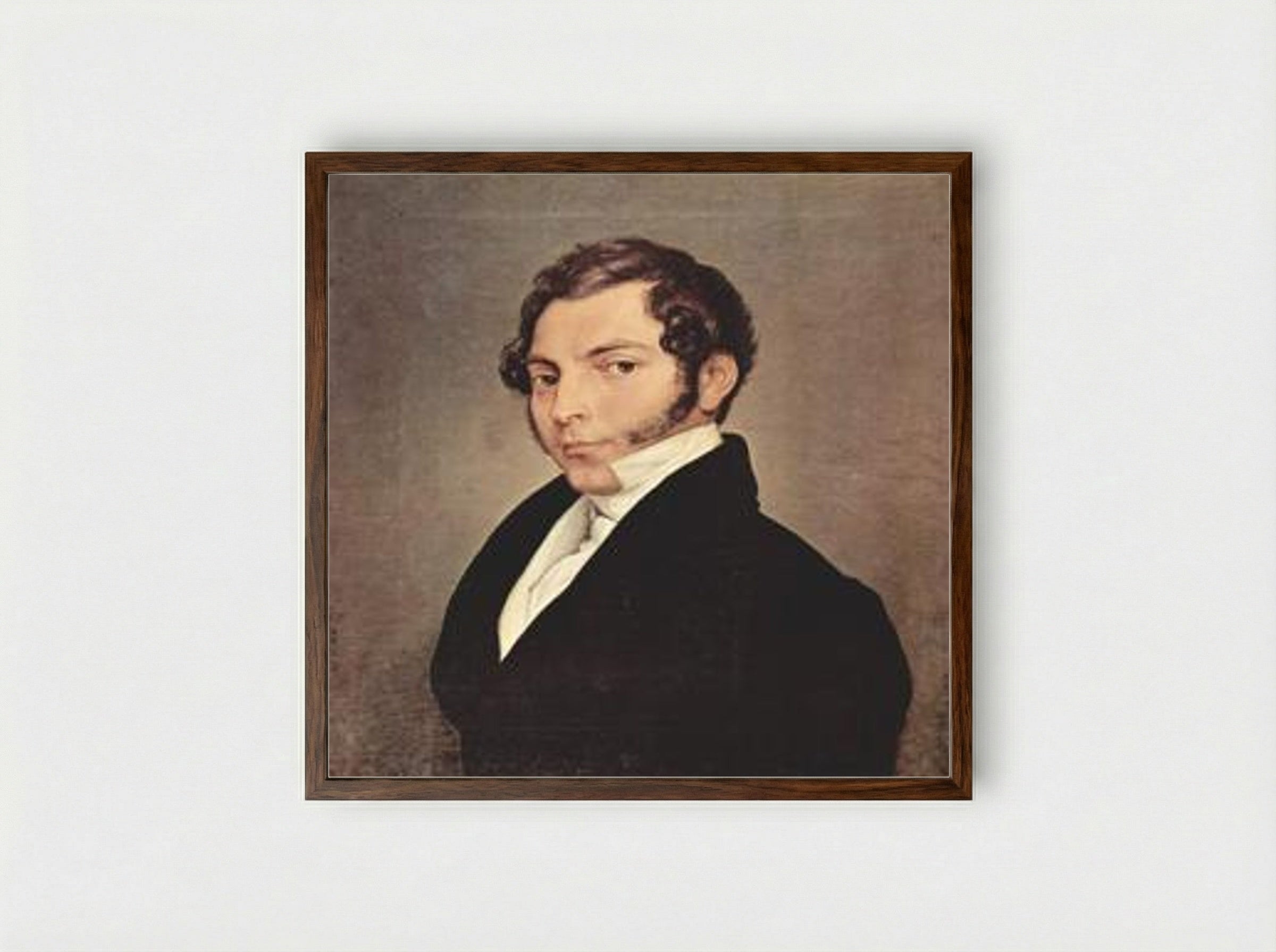 Portrait of Conte Ninni - Francesco Hayez - Framed Print Dark Wood
