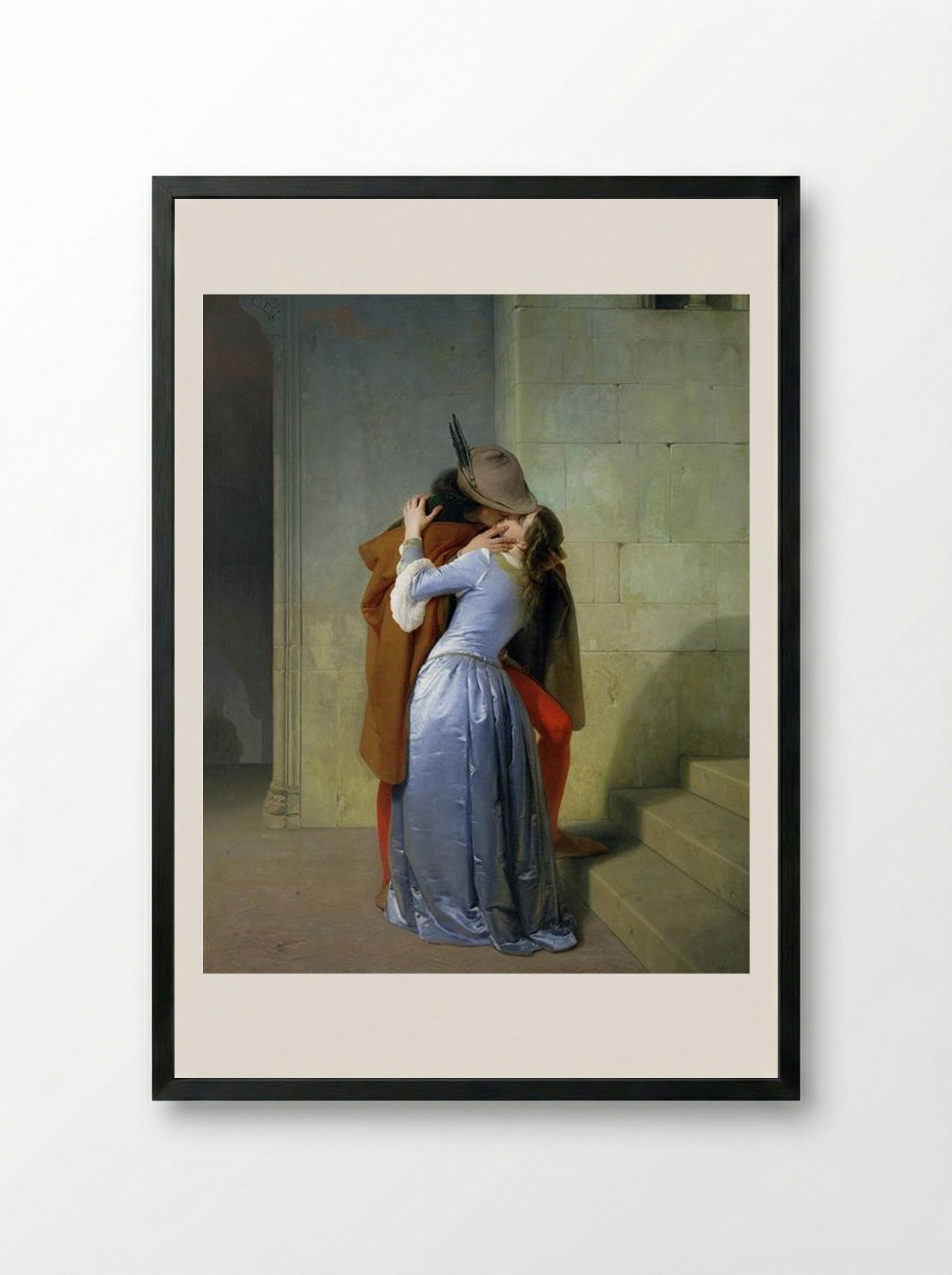 The Kiss - Francesco Hayez - Framed Print Black