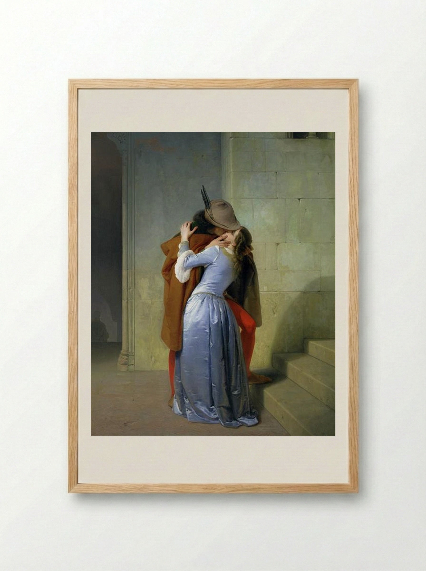 The Kiss - Francesco Hayez - Framed Print Wood