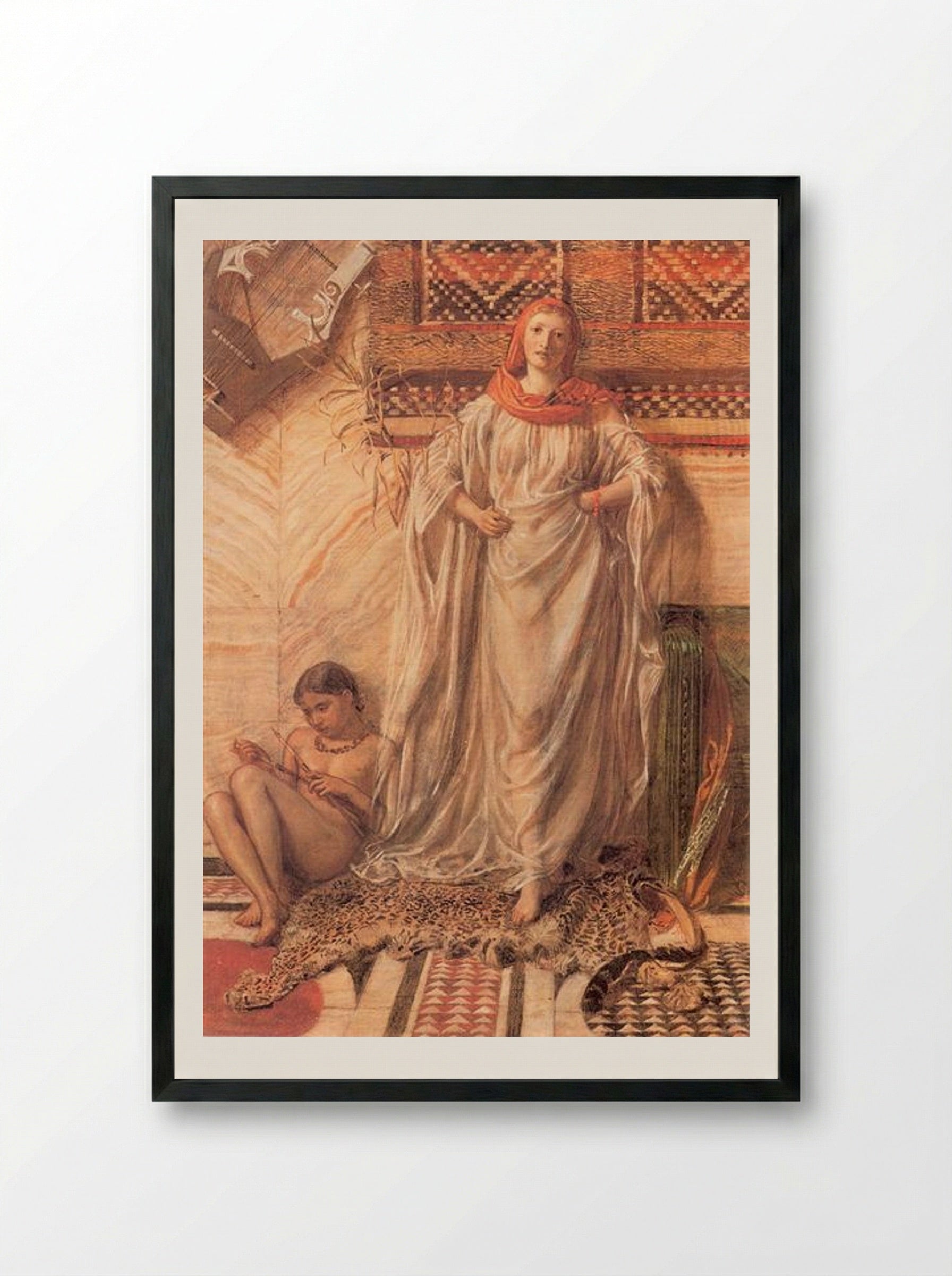 Dancing Girl Resting - Albert Joseph Moore - Framed Print Black