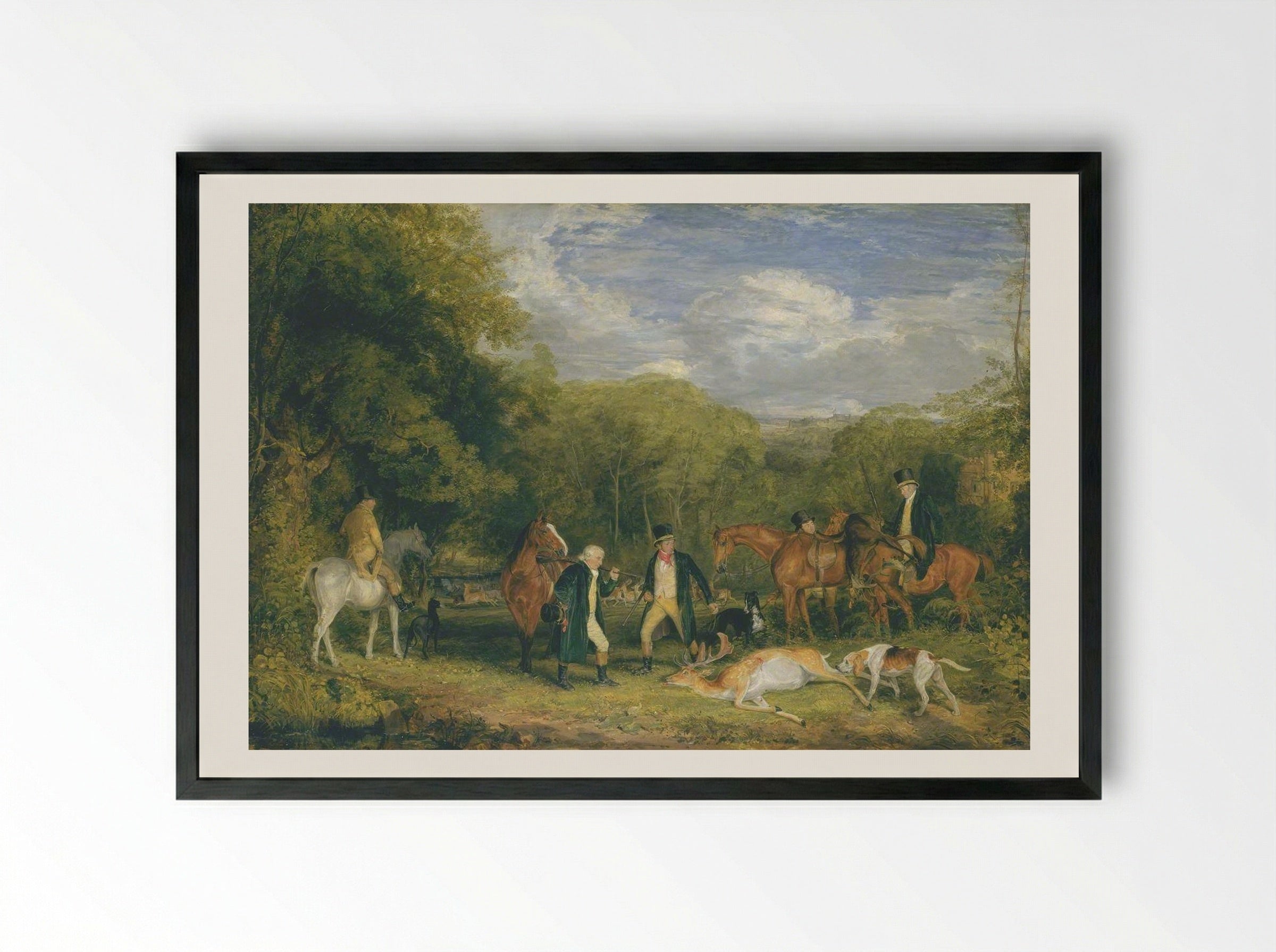 Buck Shooting - John Frederick Lewis - Framed Print Black