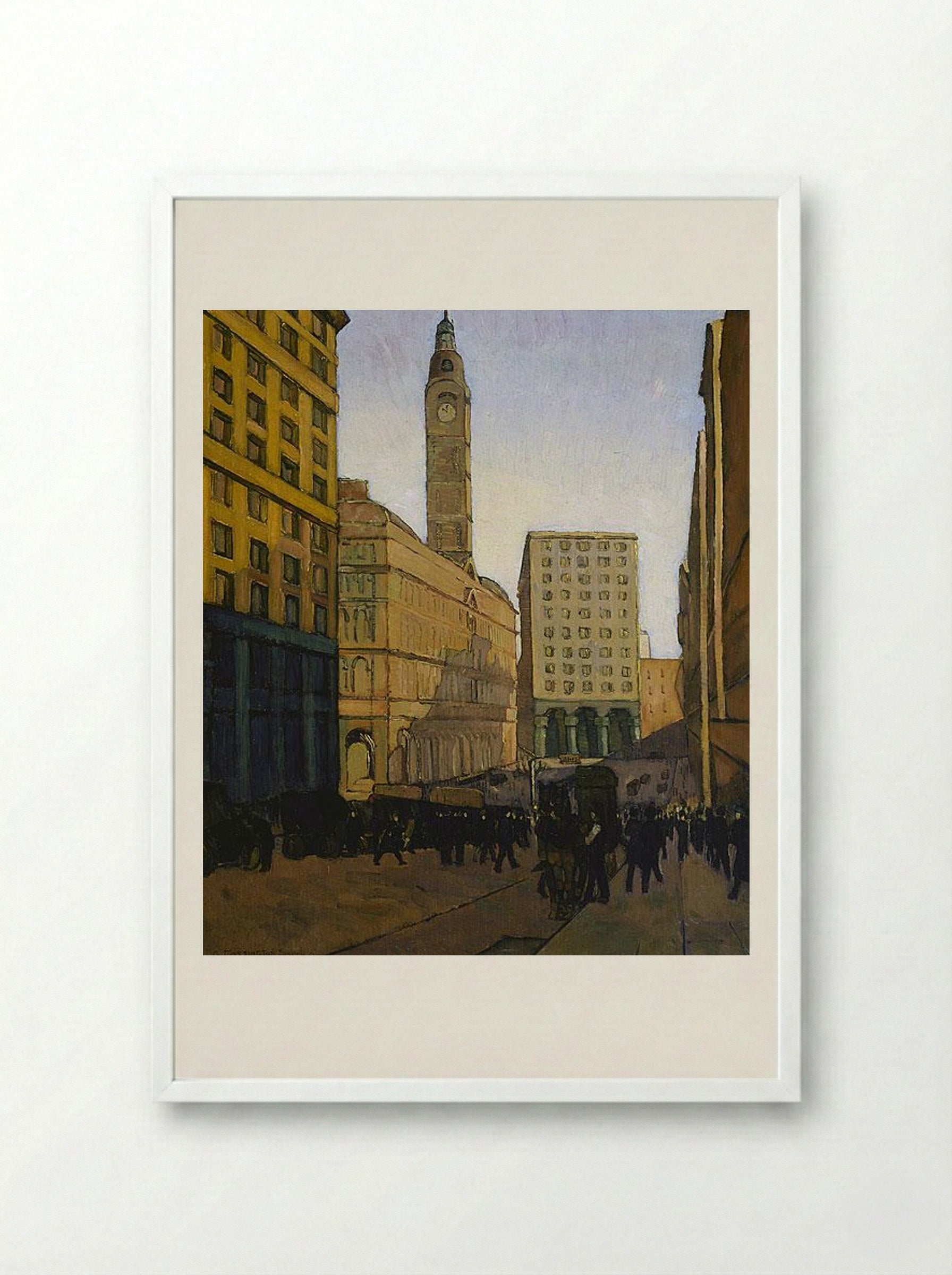 Centre of a city - Grace Cossington Smith - Framed Print White
