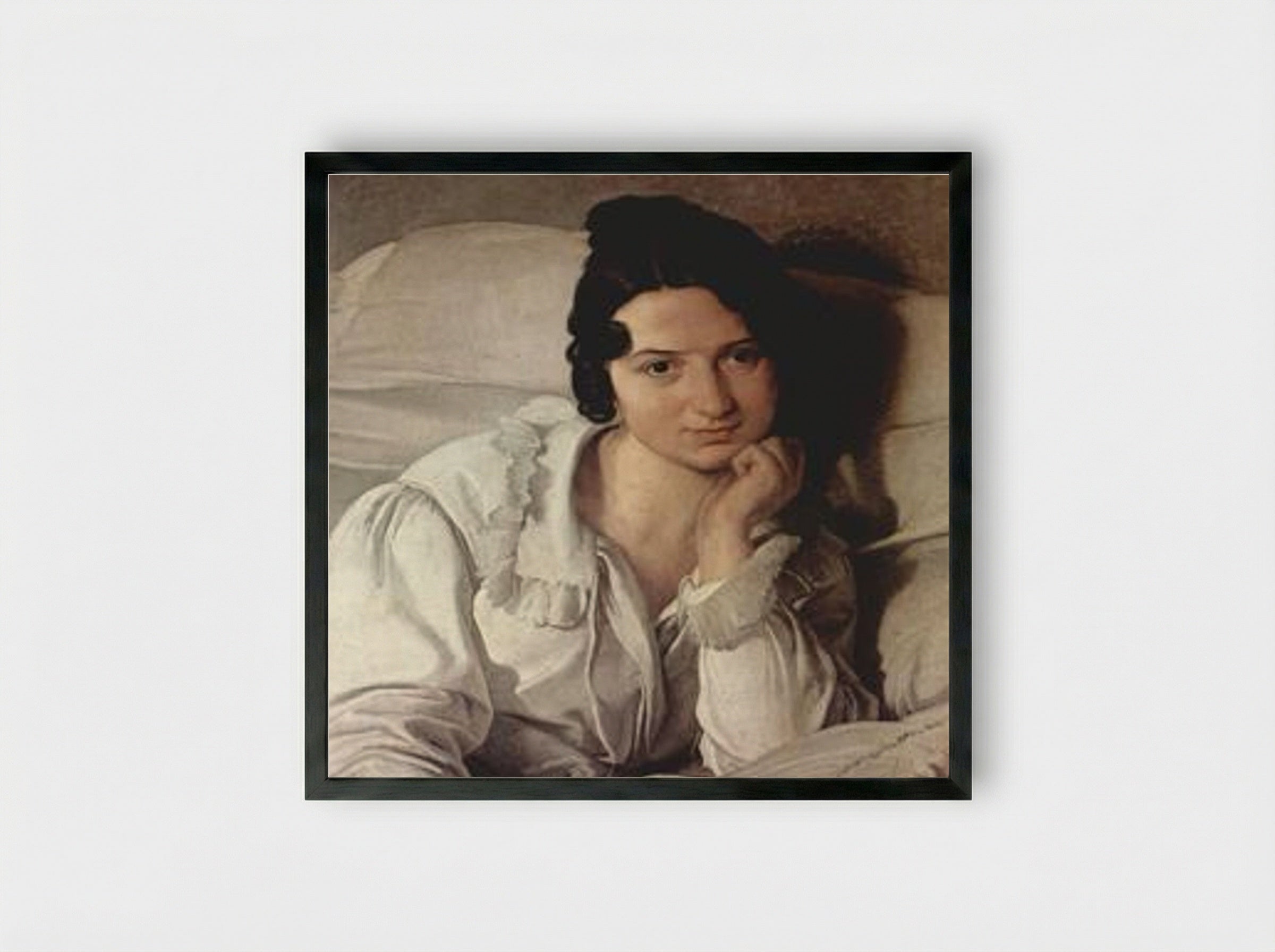 Carolina Zucchi (La Malata) - Francesco Hayez - Framed Print Black