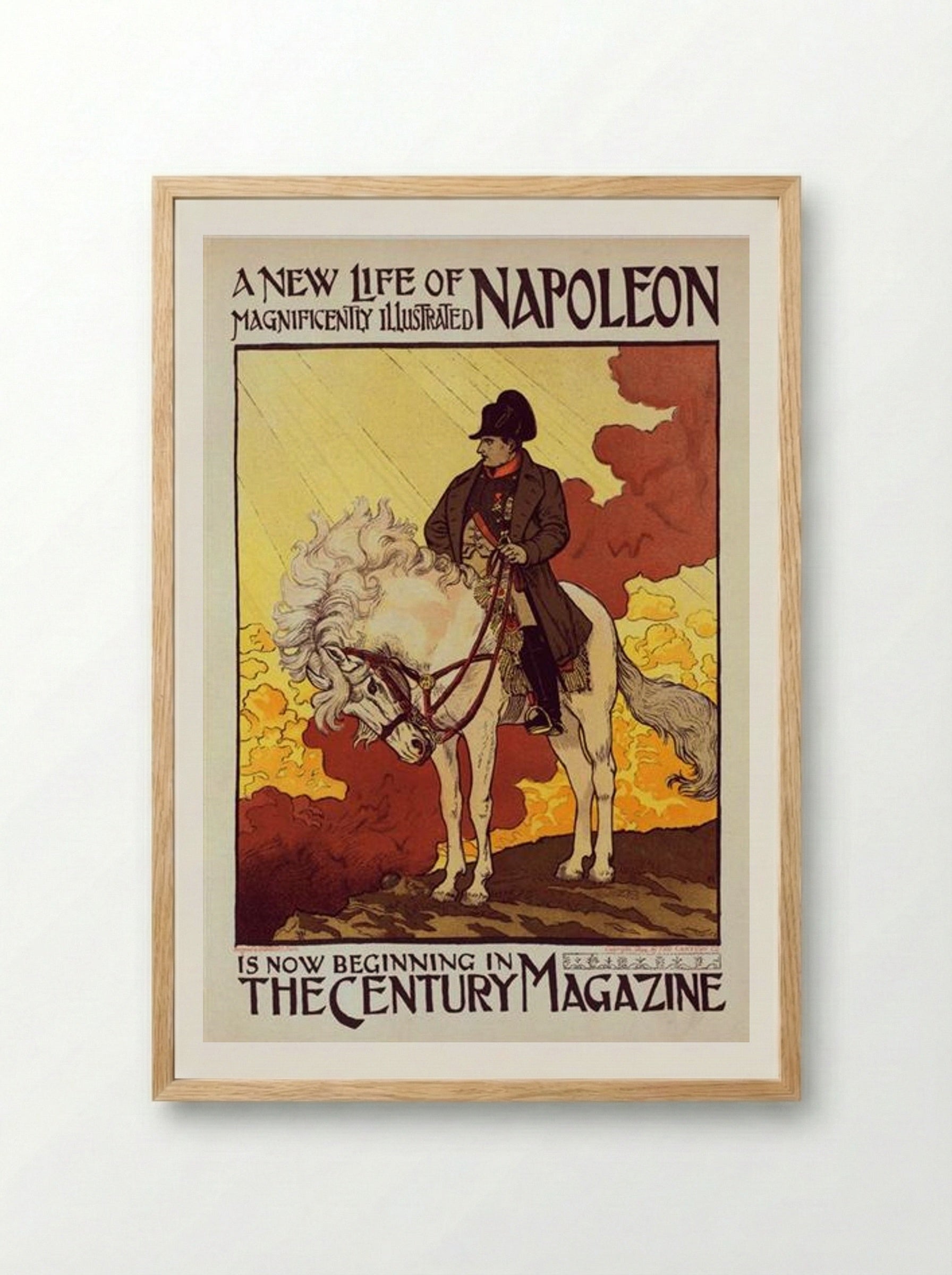 Affiche pour The Century Magazine, Napoléon - Eugène Grasset - Framed Print Wood
