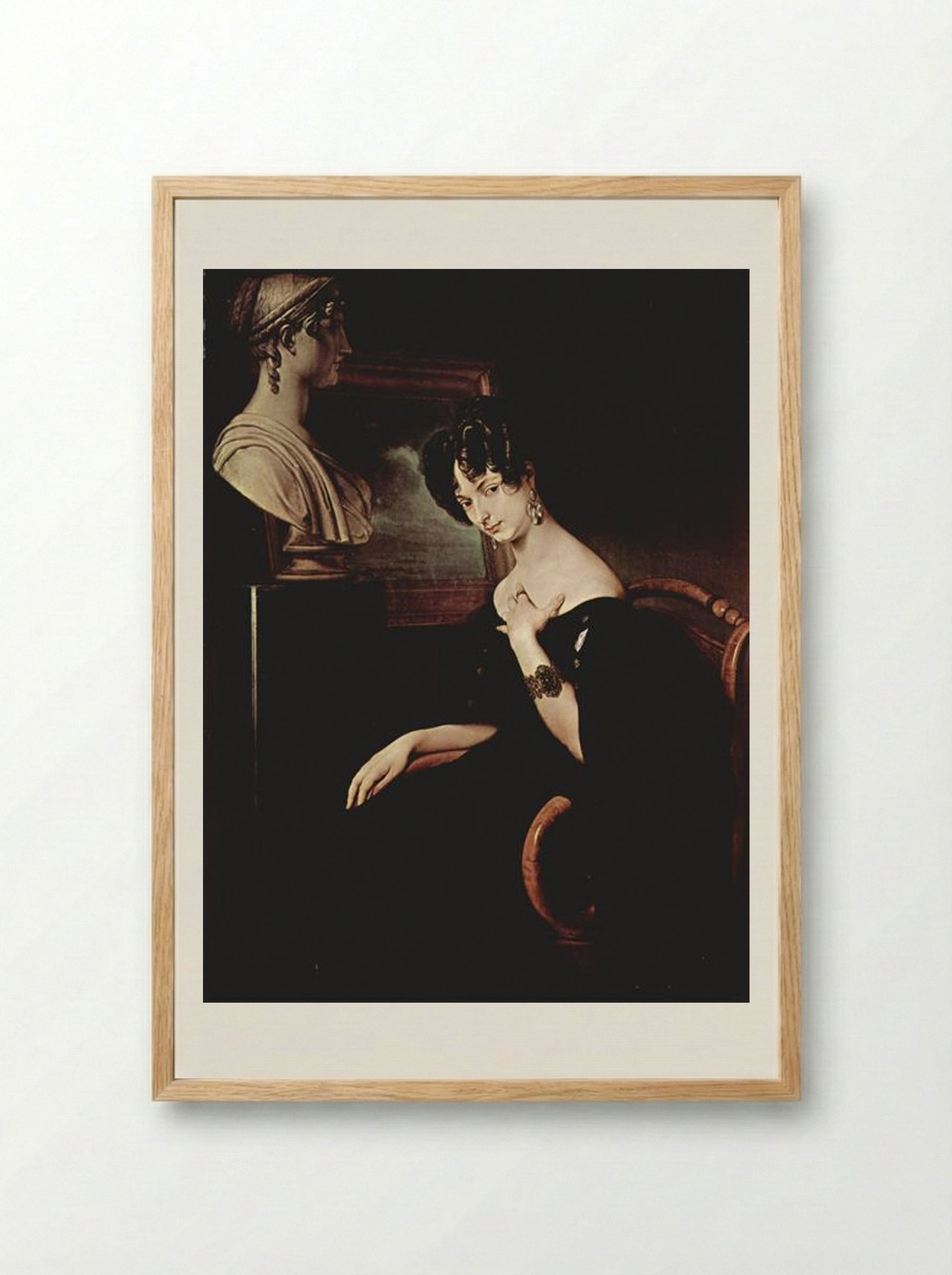 Portrait of Cristina di Belgiojoso Trivulzio - Francesco Hayez - Framed Print Wood