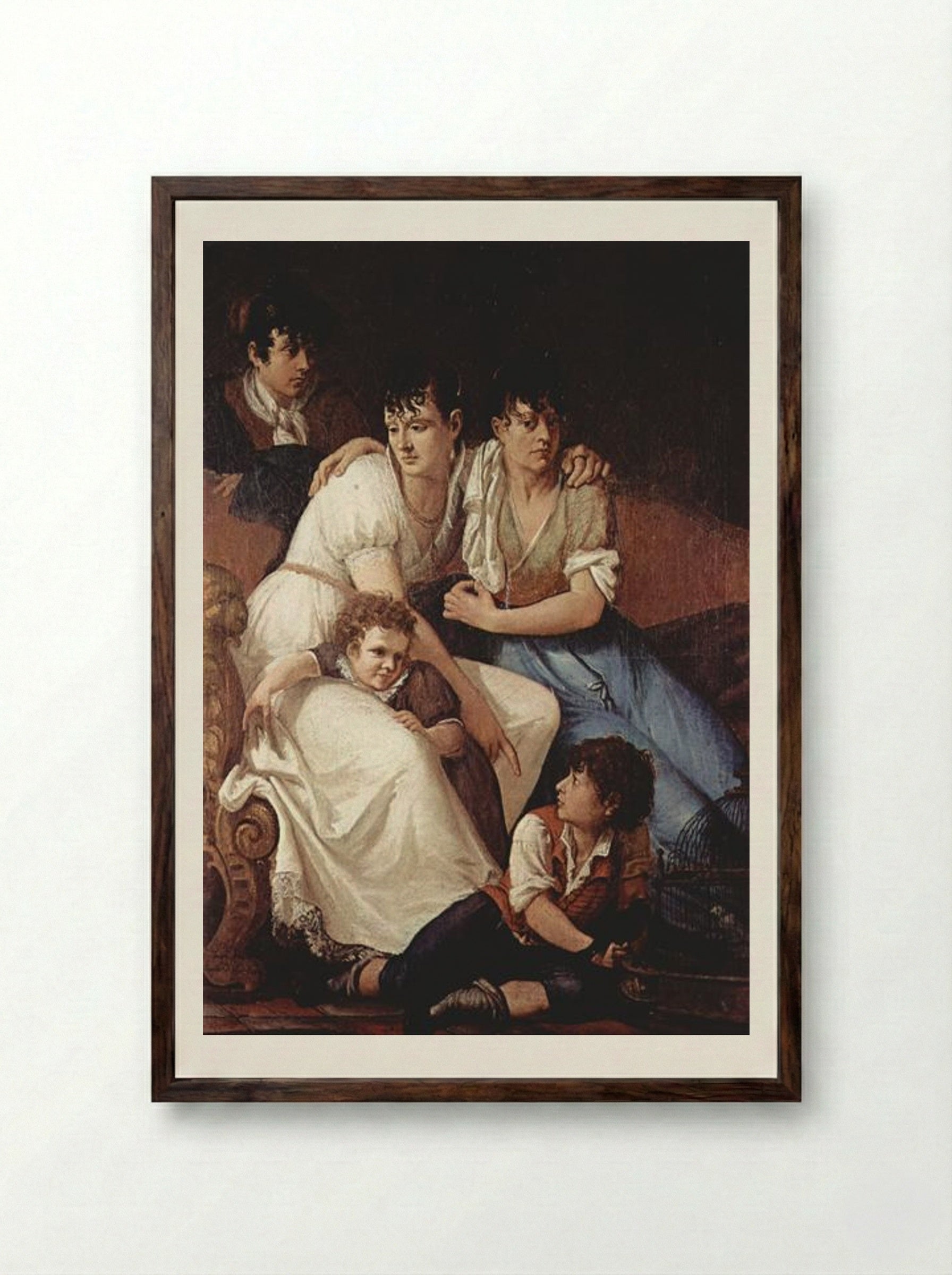 Family Portrait - Francesco Hayez - Framed Print Dark Wood