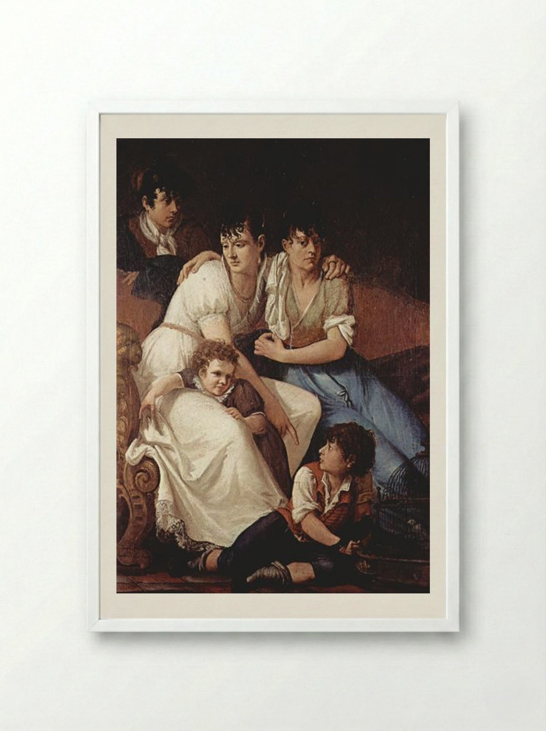 Family Portrait - Francesco Hayez - Framed Print White